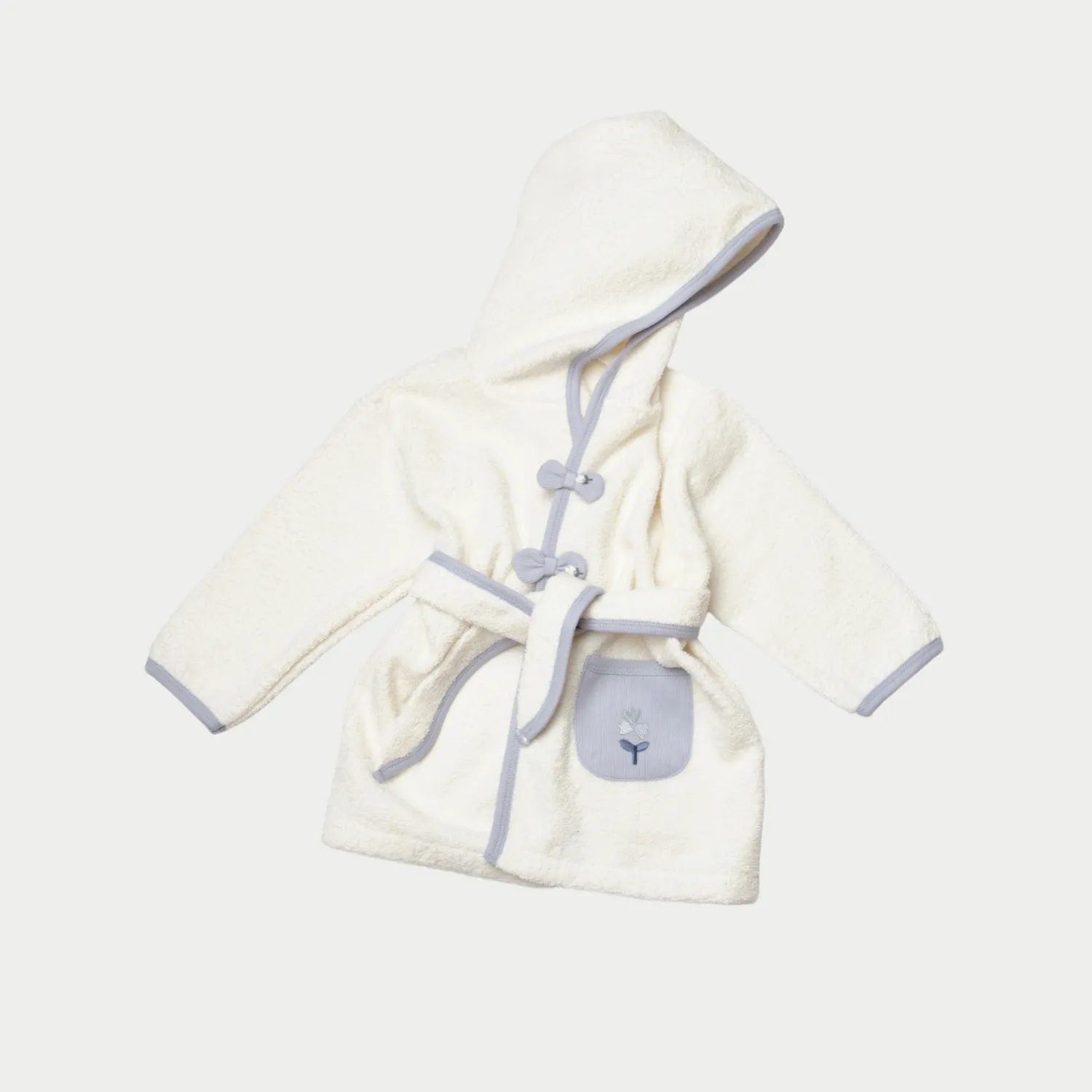 Bibaby Organik Bornoz Love Floral Ekru - Lila