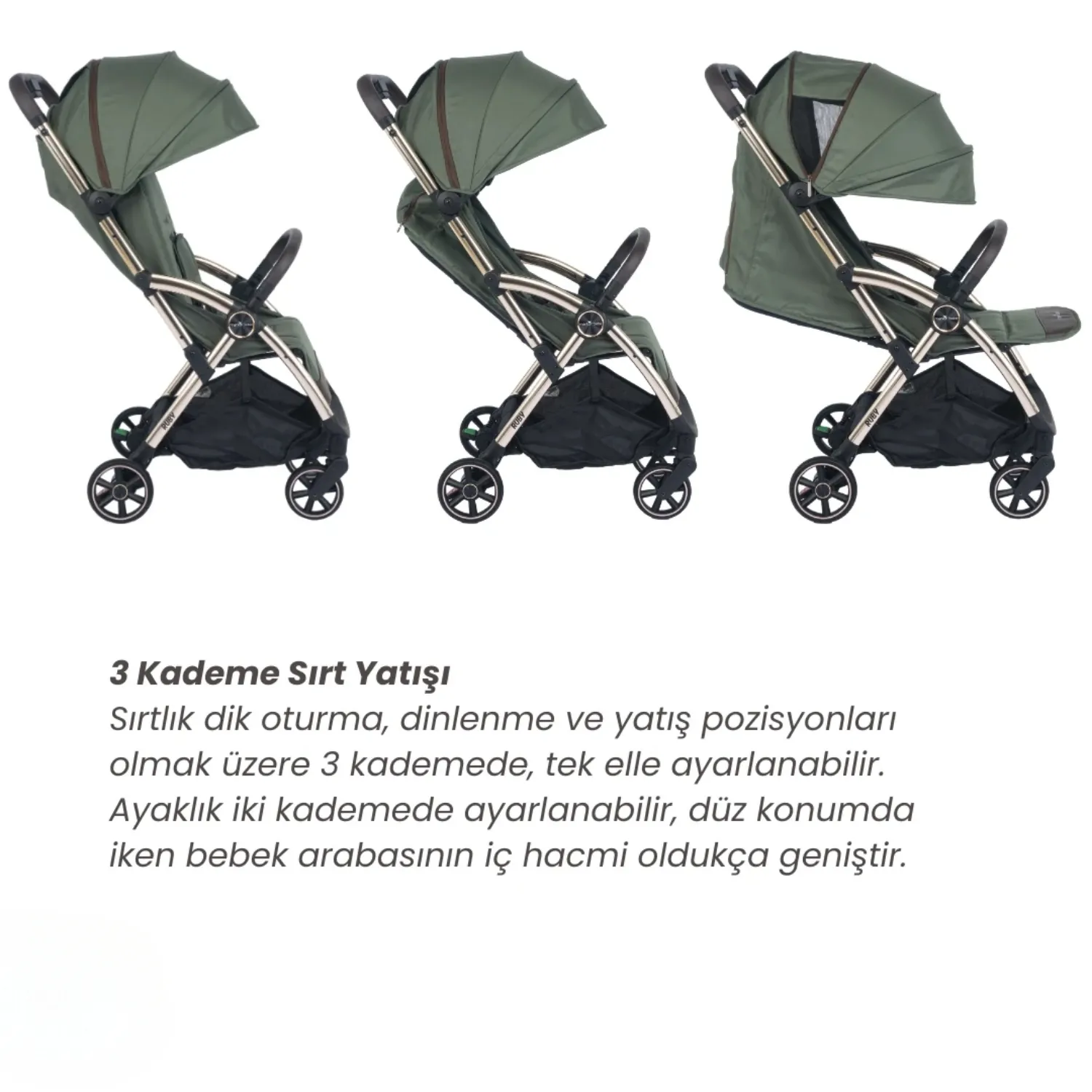 Merkür Bebe Ruby Kabin Bebek Arabası Yeşil
