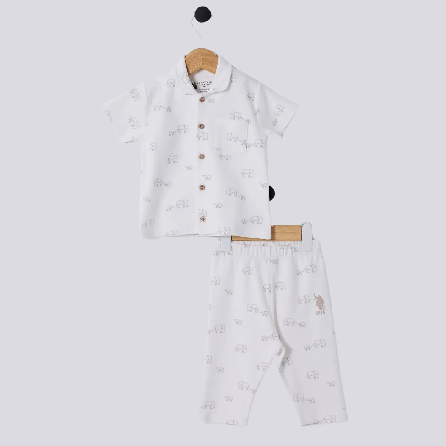 U.S. Polo Pijama Takımı Beyaz