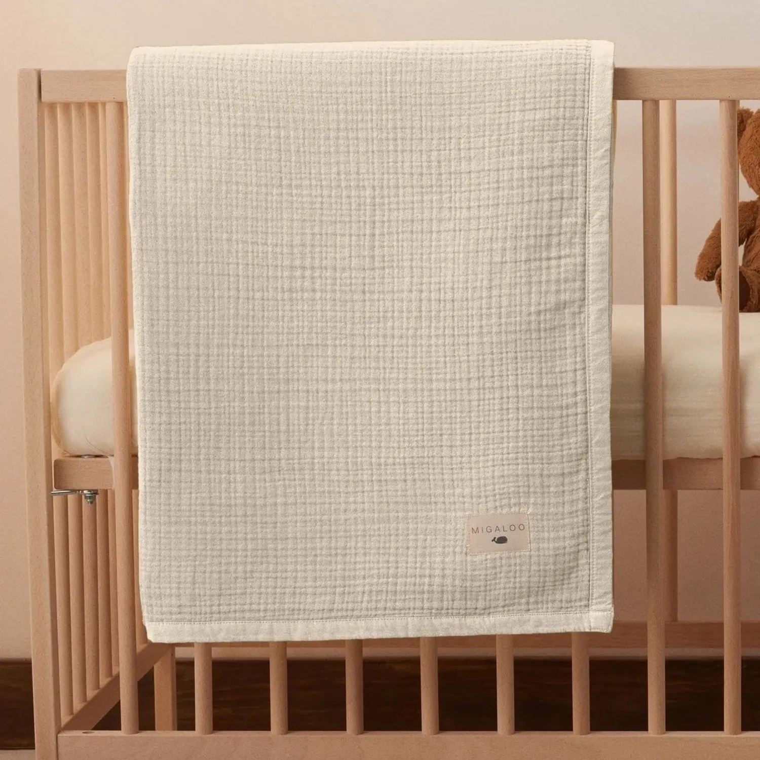 Mixi Baby Müslin Örtü Dört Katlı 90x120 cm Krem