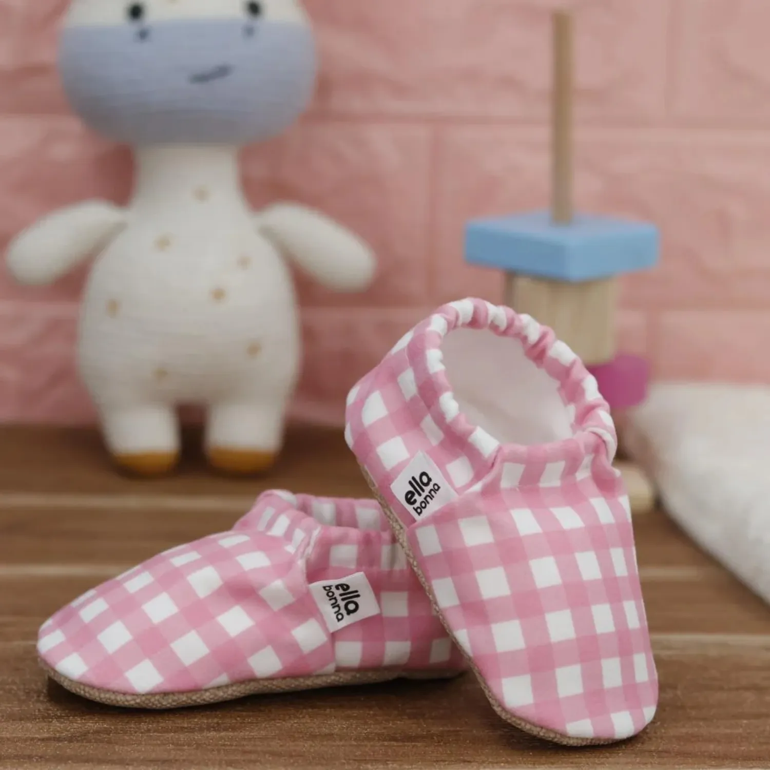 Ella Bonna Patik Kaydırmaz Taban Pembe Çizgili