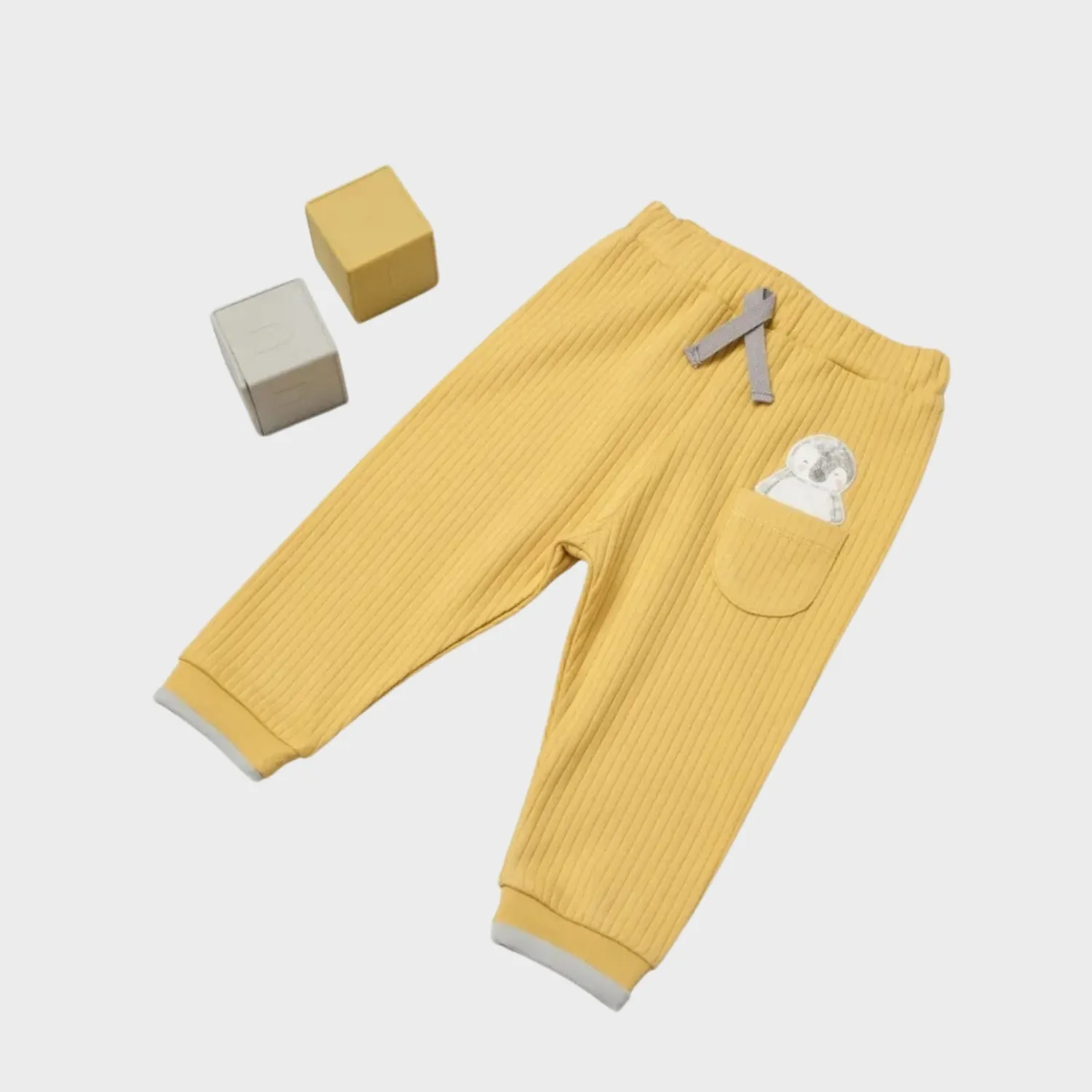 Bibaby Organik Pantolon Penguin Club Ekru - Gri