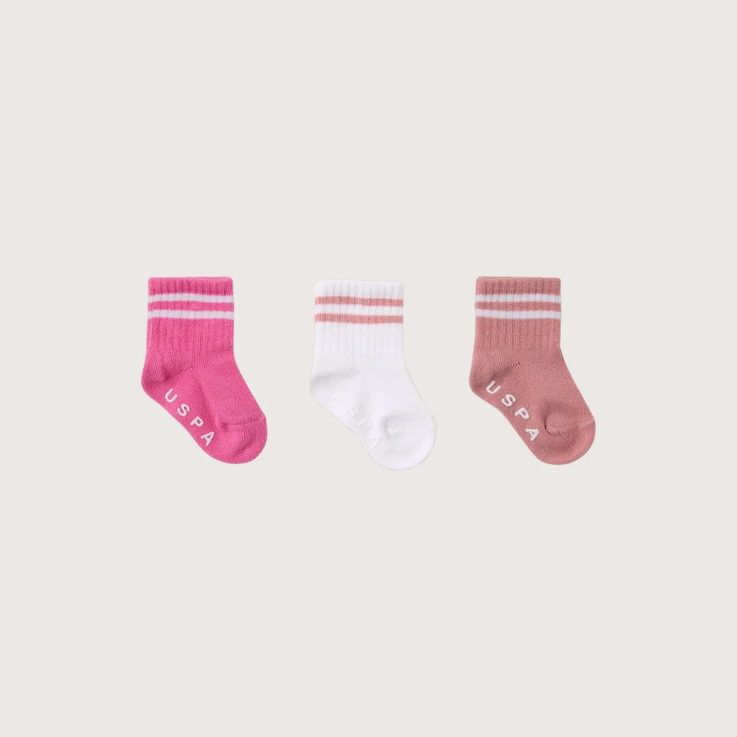 U.S. Polo Çorap Soket Rose - Beyaz - Pembe