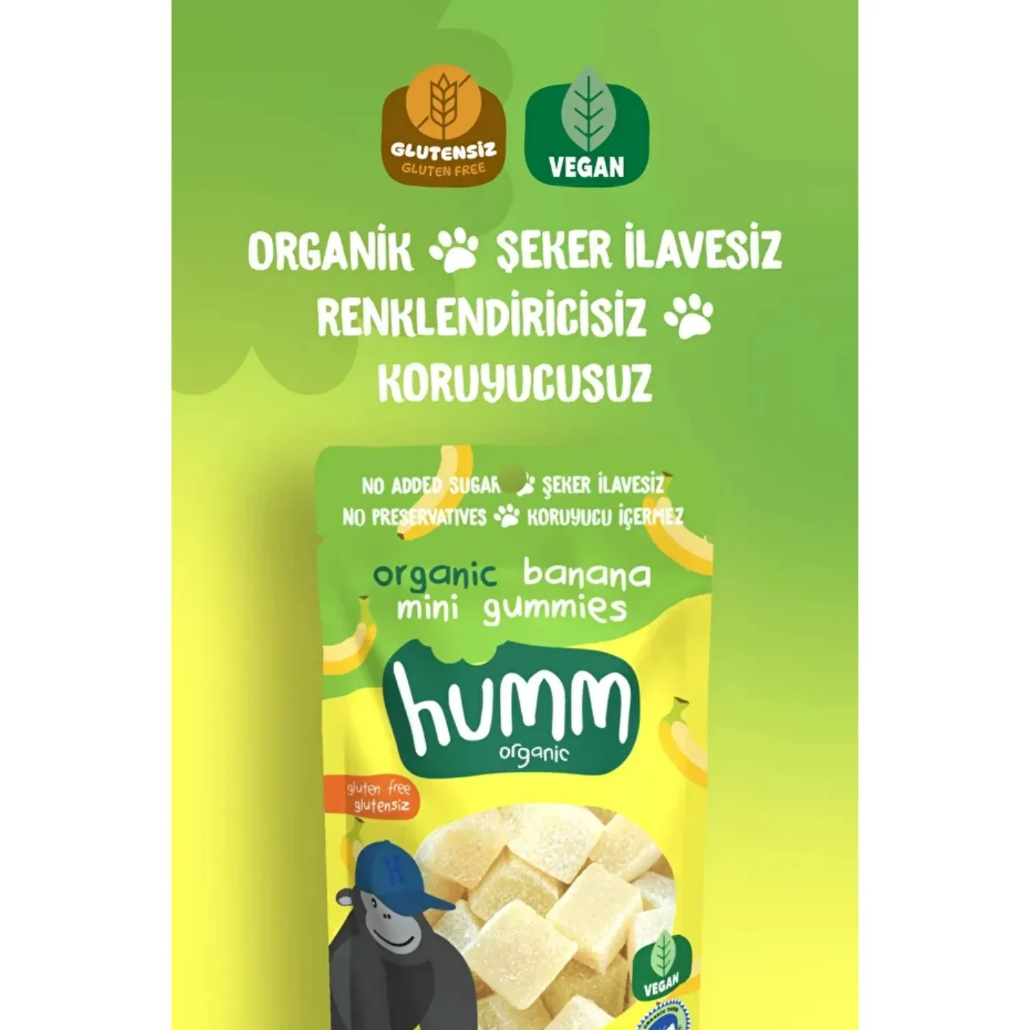 Humm Organik Glutensiz Vegan Muzlu Mini Küpler 30gr