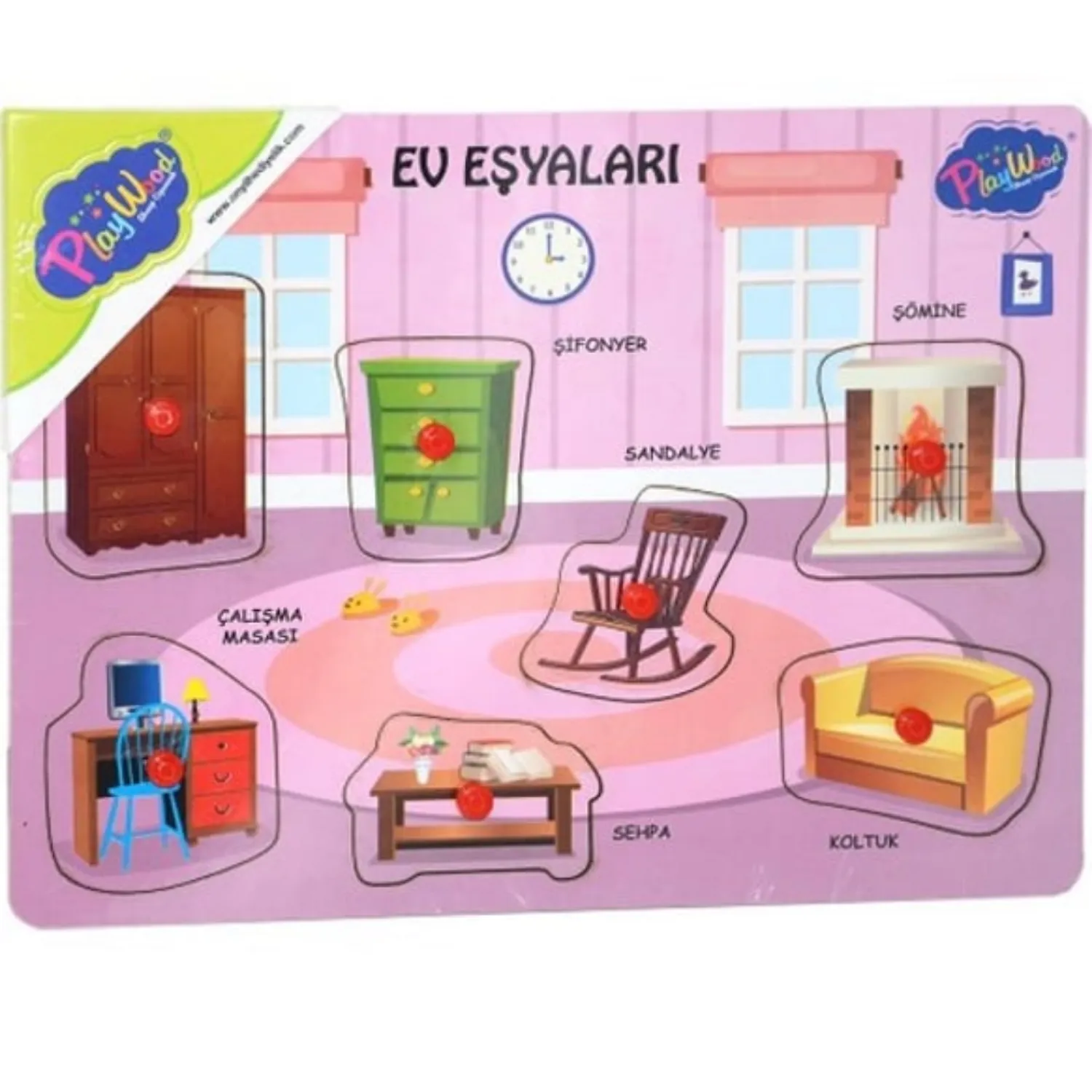 Playwood Ahşap Tutmalı Ev Eşyaları