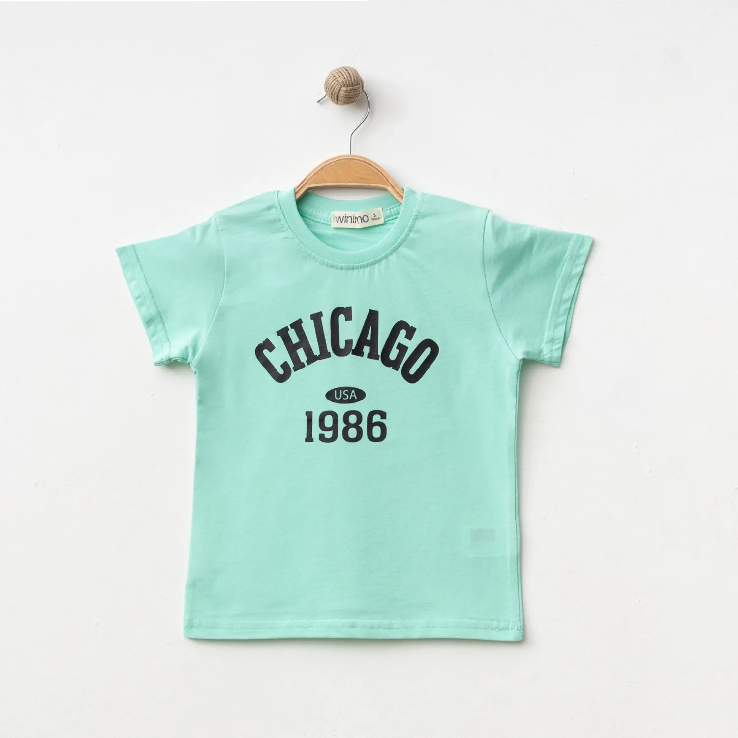 Winimo T-Shirt Chicago Baskılı Mint