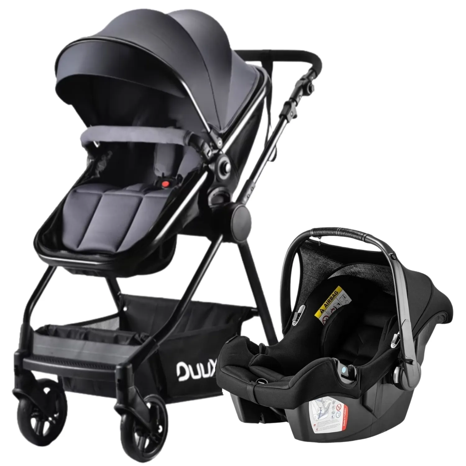 Duux Apex Plus Travel Sistem Bebek Arabası Siyah