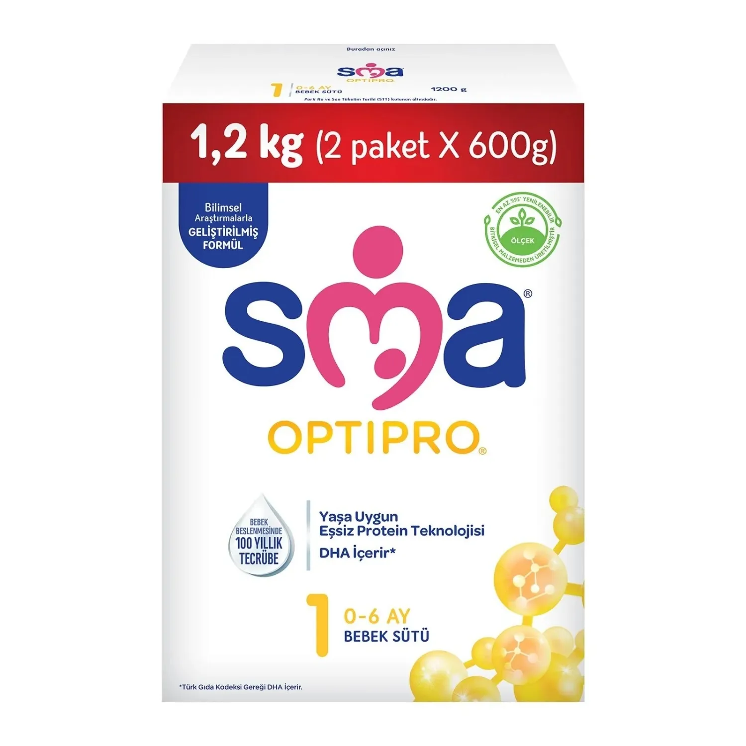 Sma OptiPro Probiyotik 1 Bebek Sütü 1200 gr 0-6 Ay