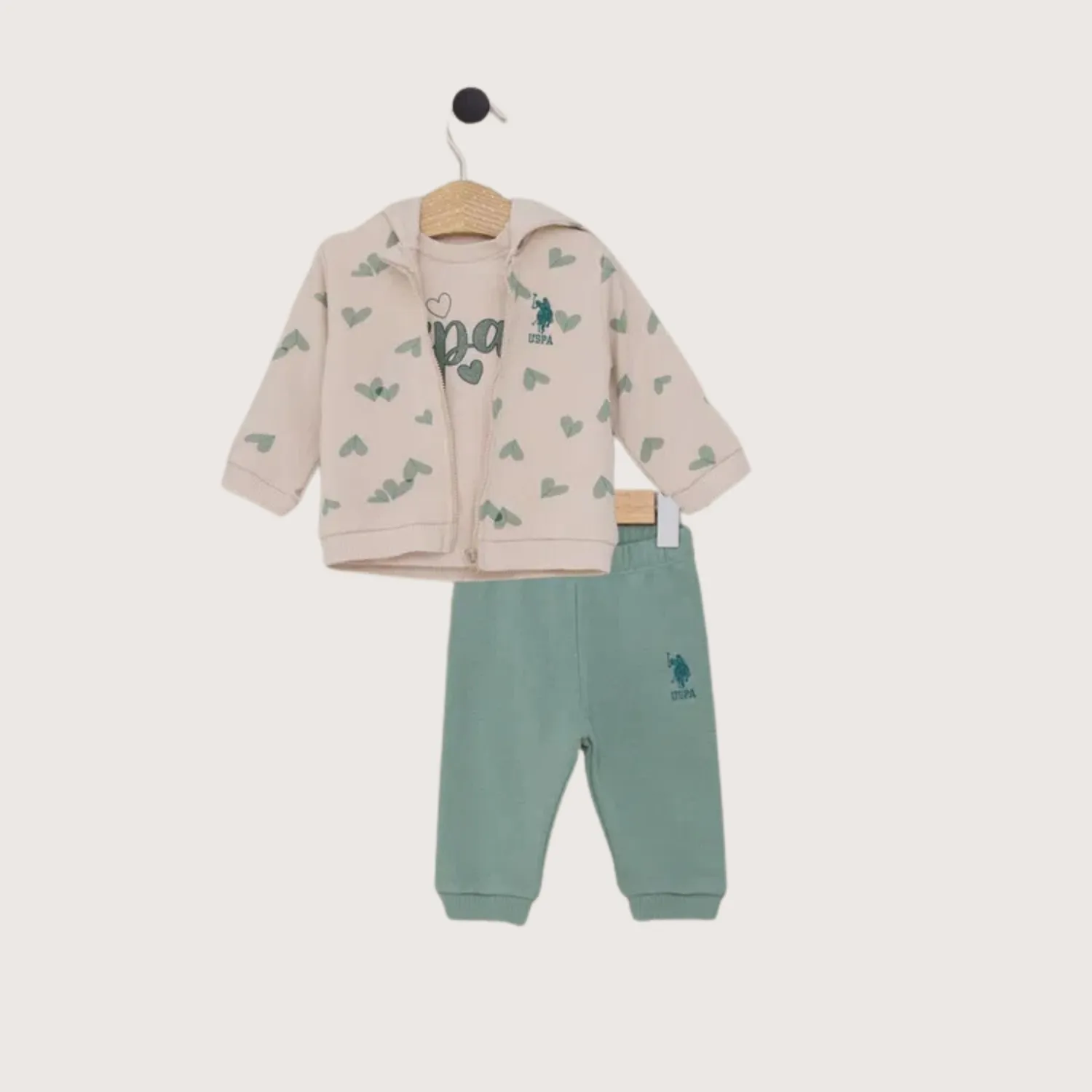 U.S. Polo 3lü Takım Açık Bej