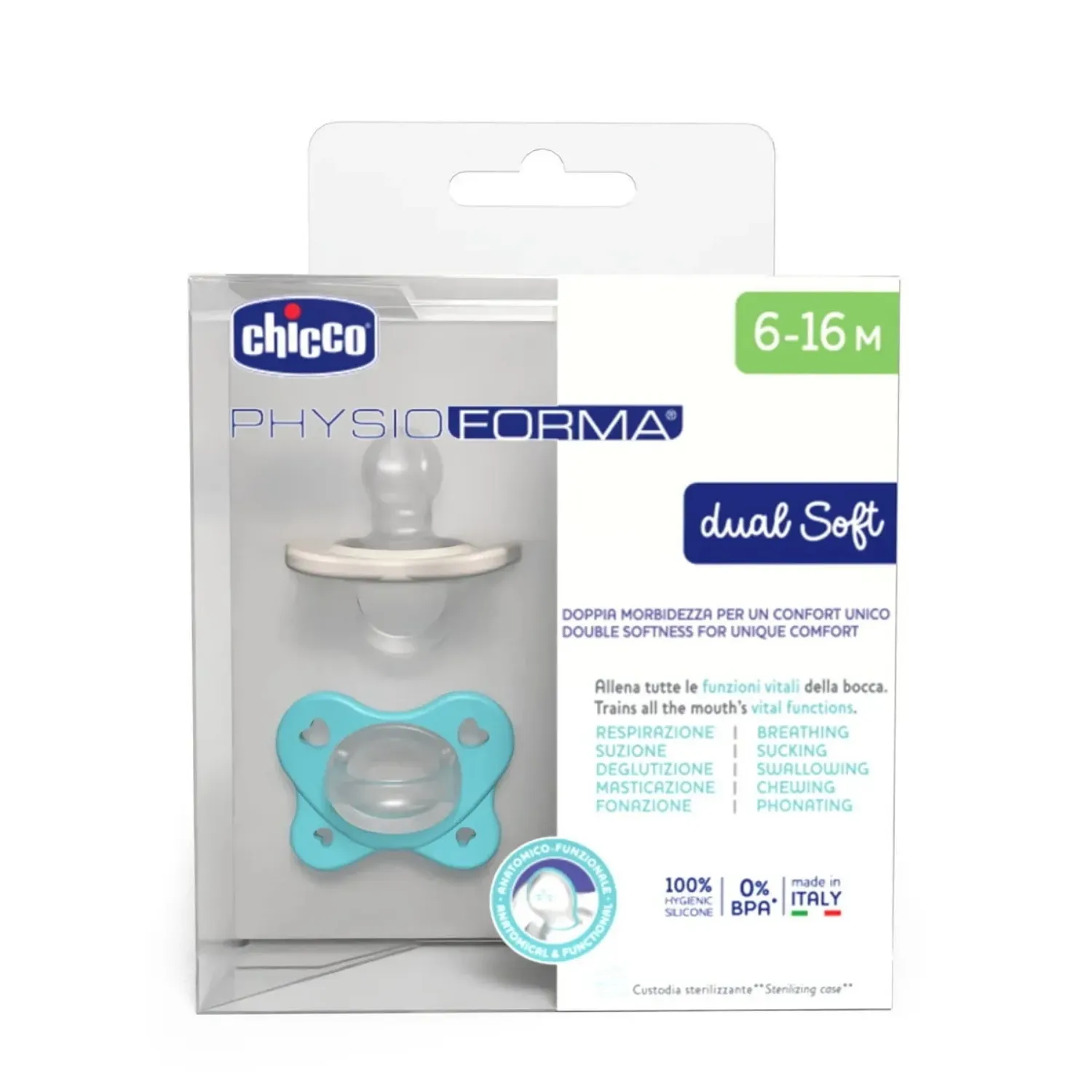 Chicco Physioforma Dual Soft Emzik Erkek 6-16 ay 2'li