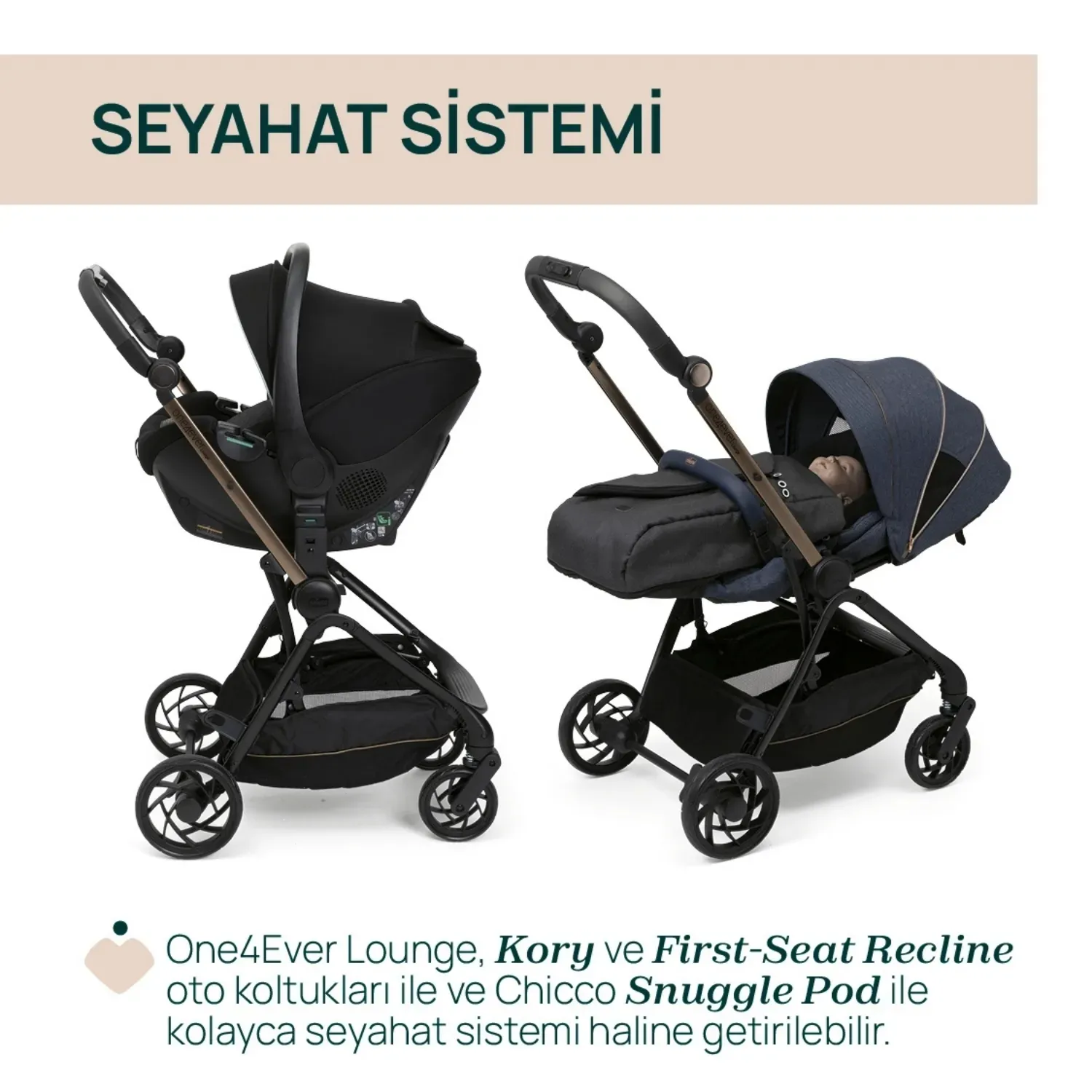 Chicco One4Ever Lounge Travel Sistem Bebek Arabası Denim Shine