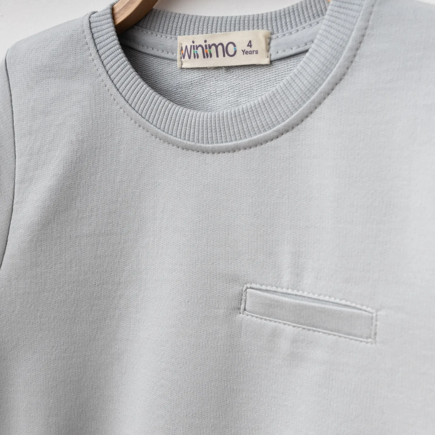 Winimo Sweatshirt Parçalı Basic Boyalı Gri
