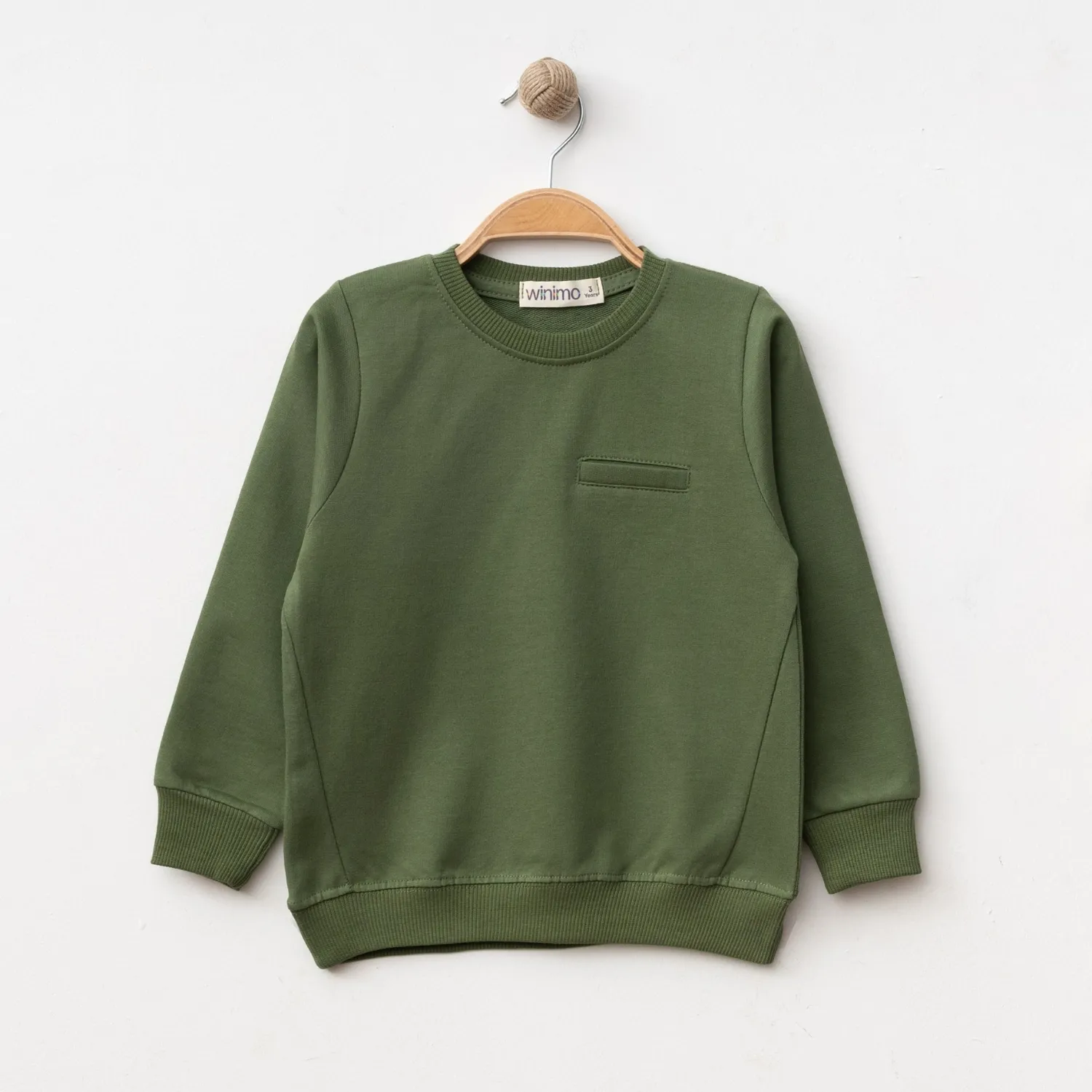 Winimo Sweatshirt Parçalı Basic Haki