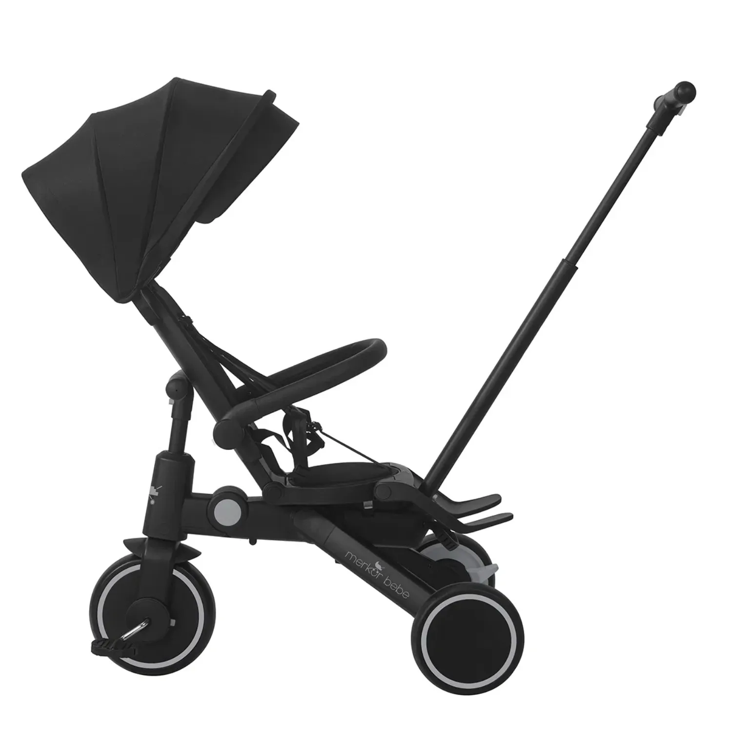 Merkür Bebe 9in1 Hawk Üç Tekerlekli Bebek ve Çocuk Bisikleti Siyah