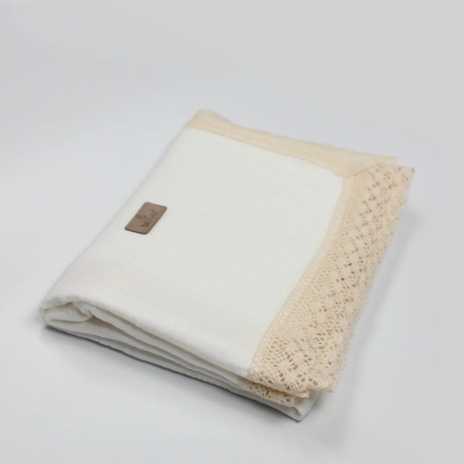 Bistyle Organik Müslin Battaniye Fistolu 80x90cm Ekru