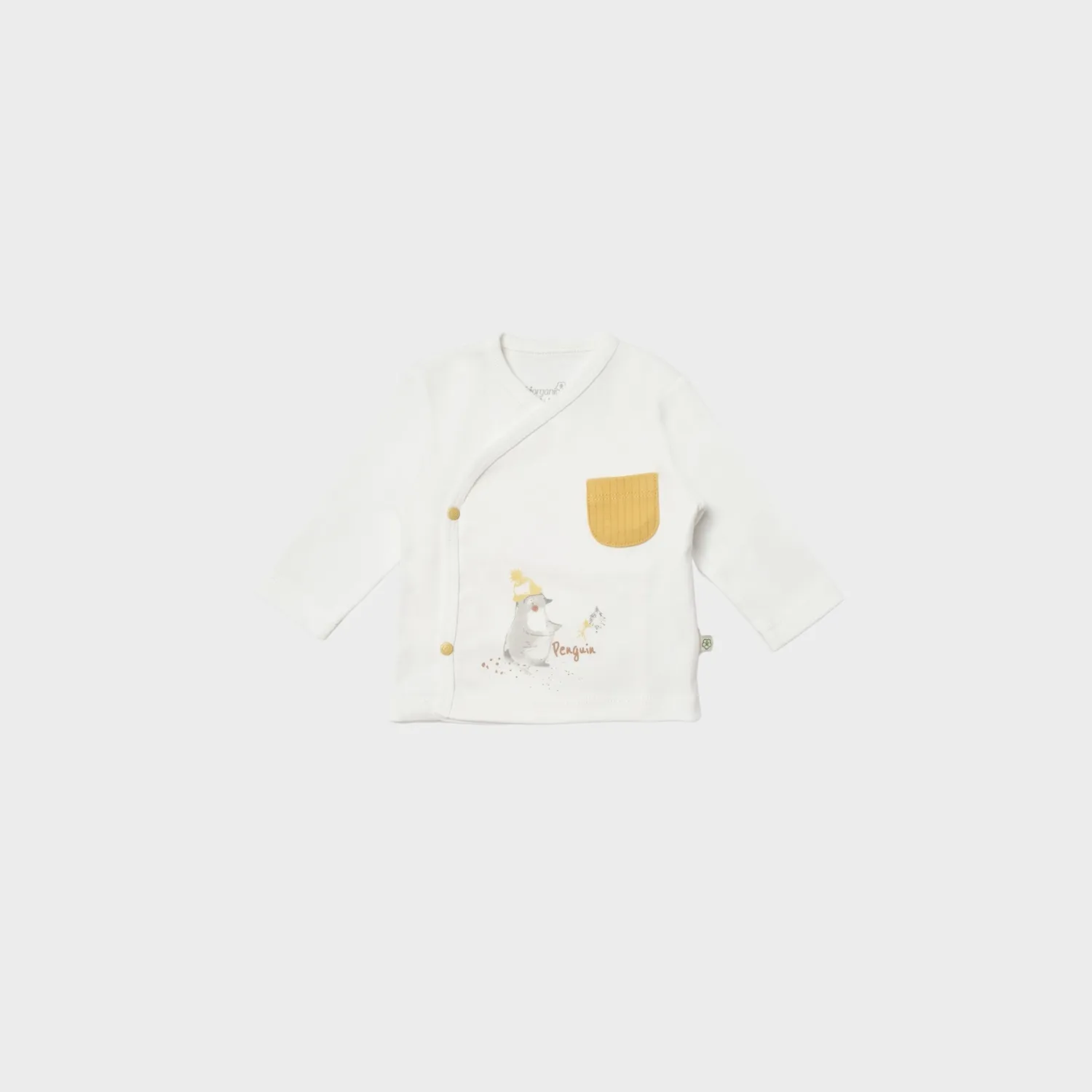 Bibaby Organik Zıbın Takımı 3lü Penguin Club Ekru - Gri