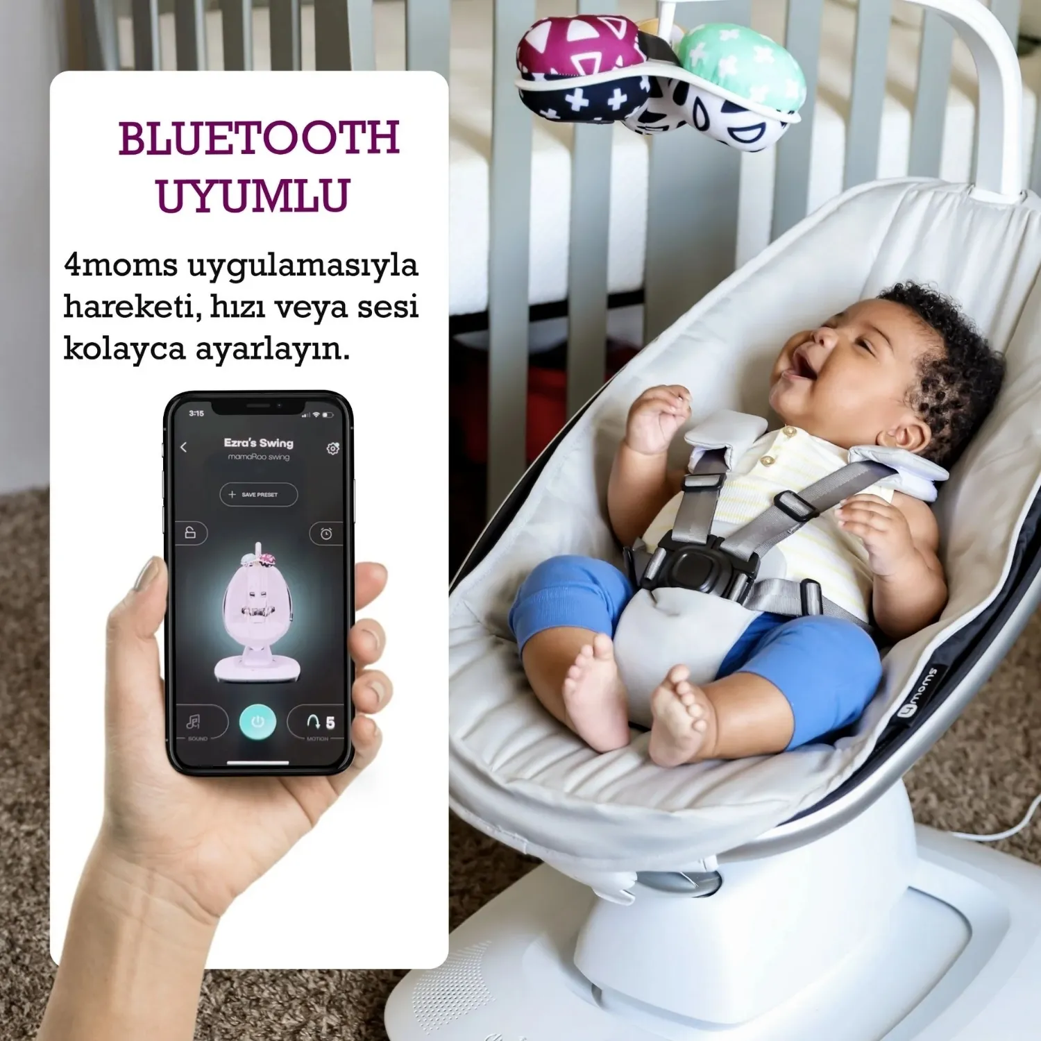 4moms MamaRoo 5.0 Elektrikli Ana Kucağı Slate Blue