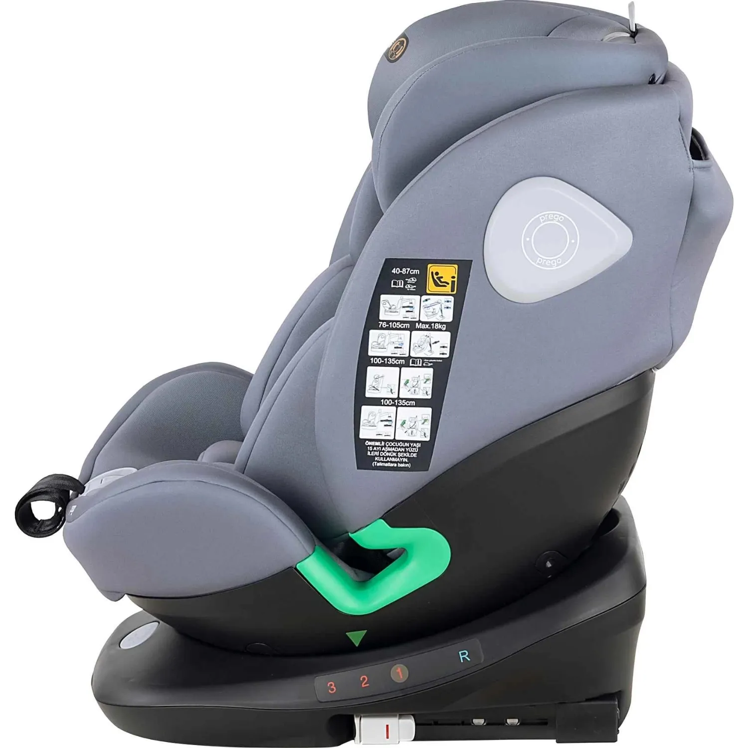 Prego Q9004 Tronfıx I-Size Oto Koltuğu Gri