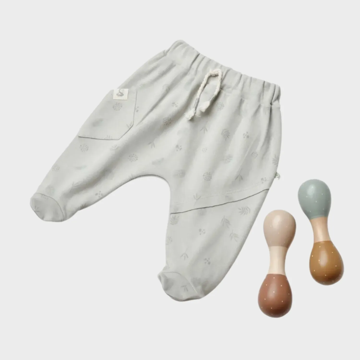 Bibaby Organik Pantolon Patikli Love Our Earth Yeşil