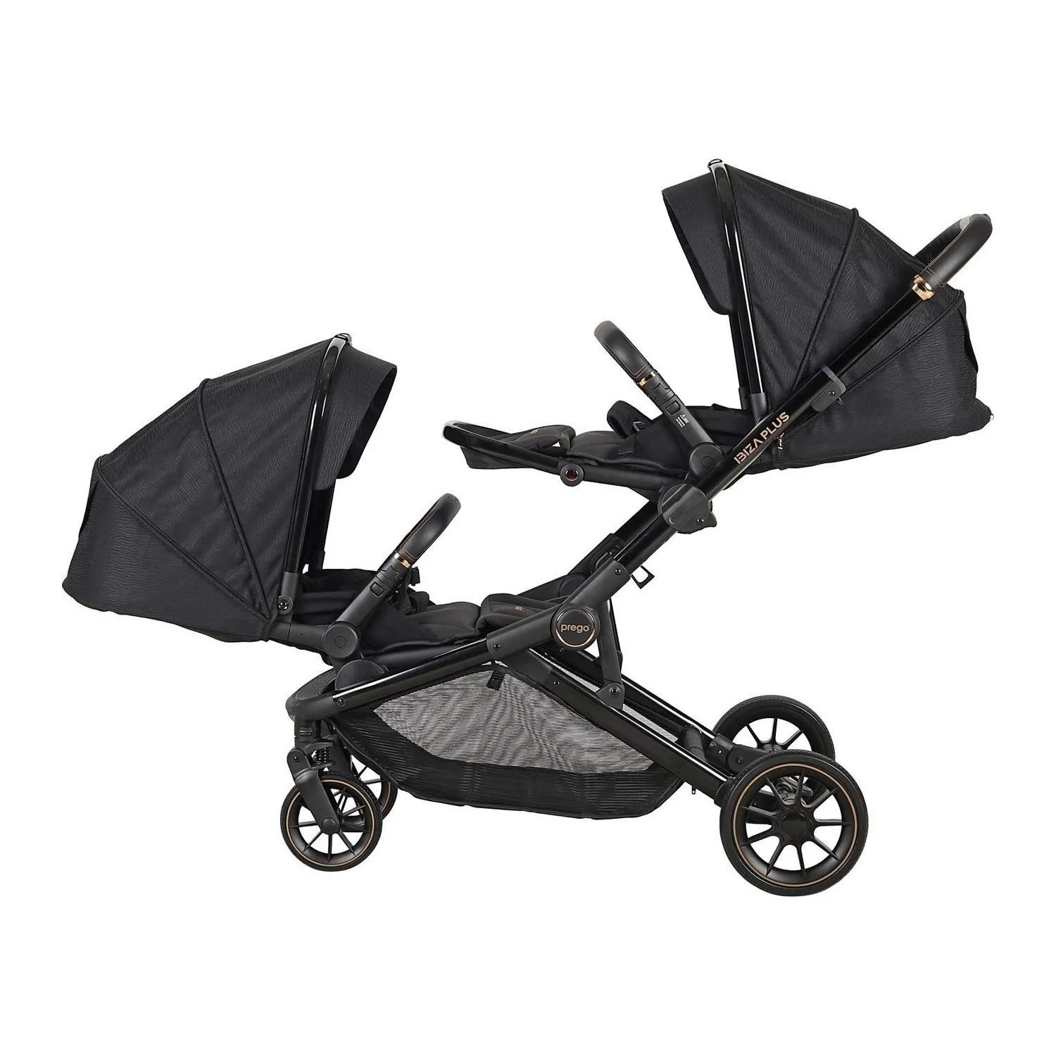 Prego 2223 Ibiza Plus Travel Sistem İkiz Bebek Arabası Siyah