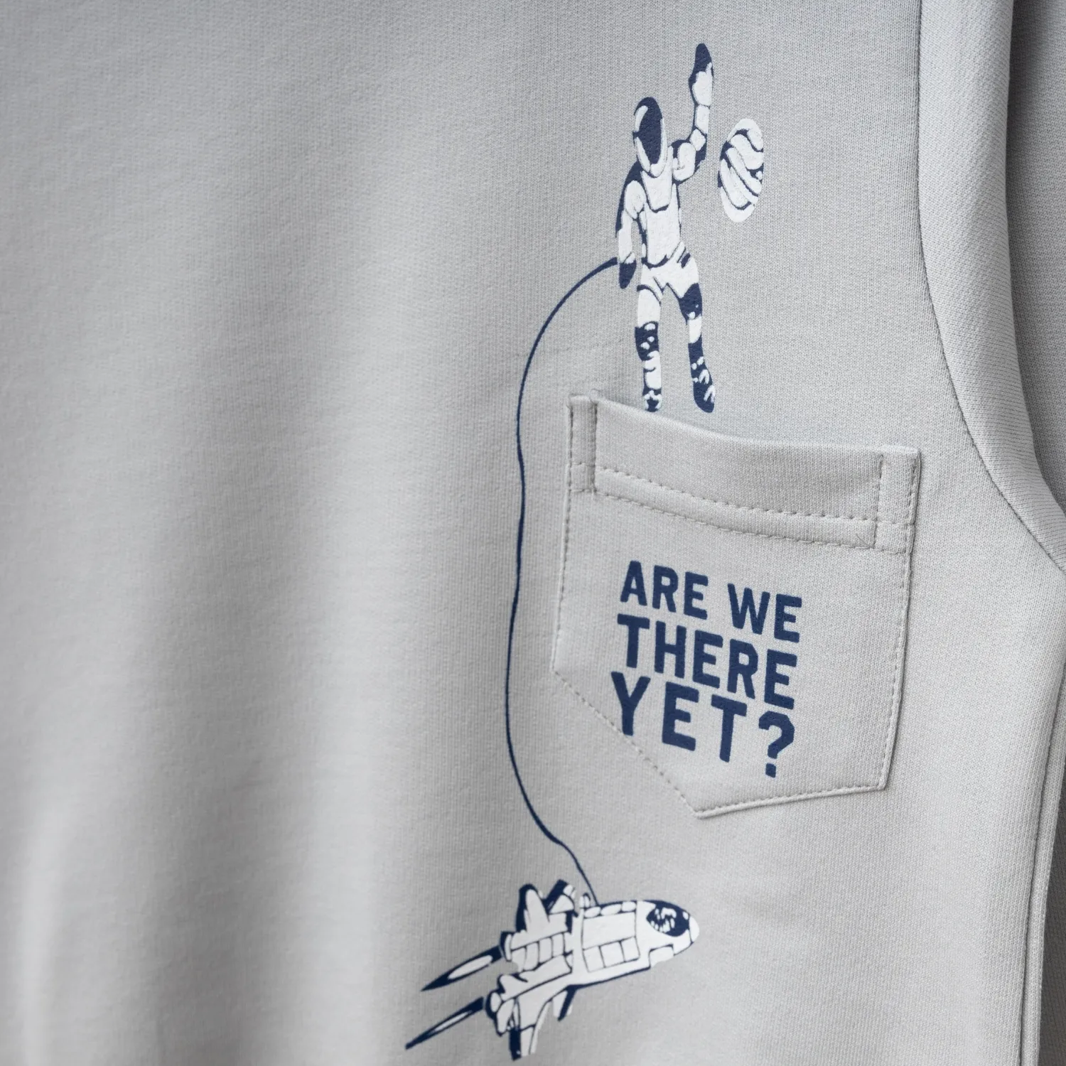 Winimo Sweatshirt Are We There Yet Baskılı Boyalı Gri