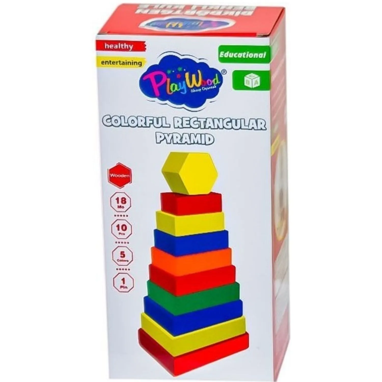 Ahşap Dikdörtgen Renkli Kule