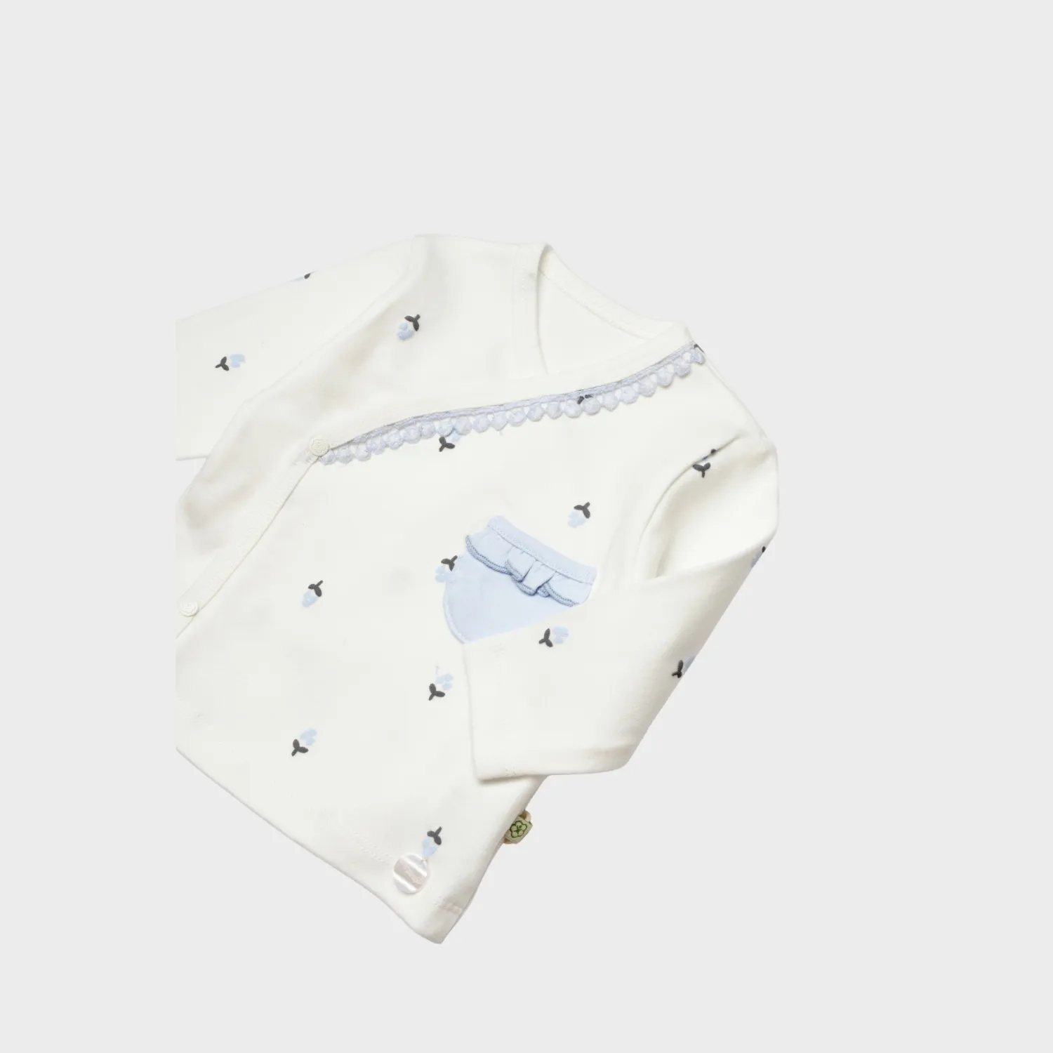 Bibaby Organik Zıbın Takımı 3lü Love Floral Baby Ekru - Lila