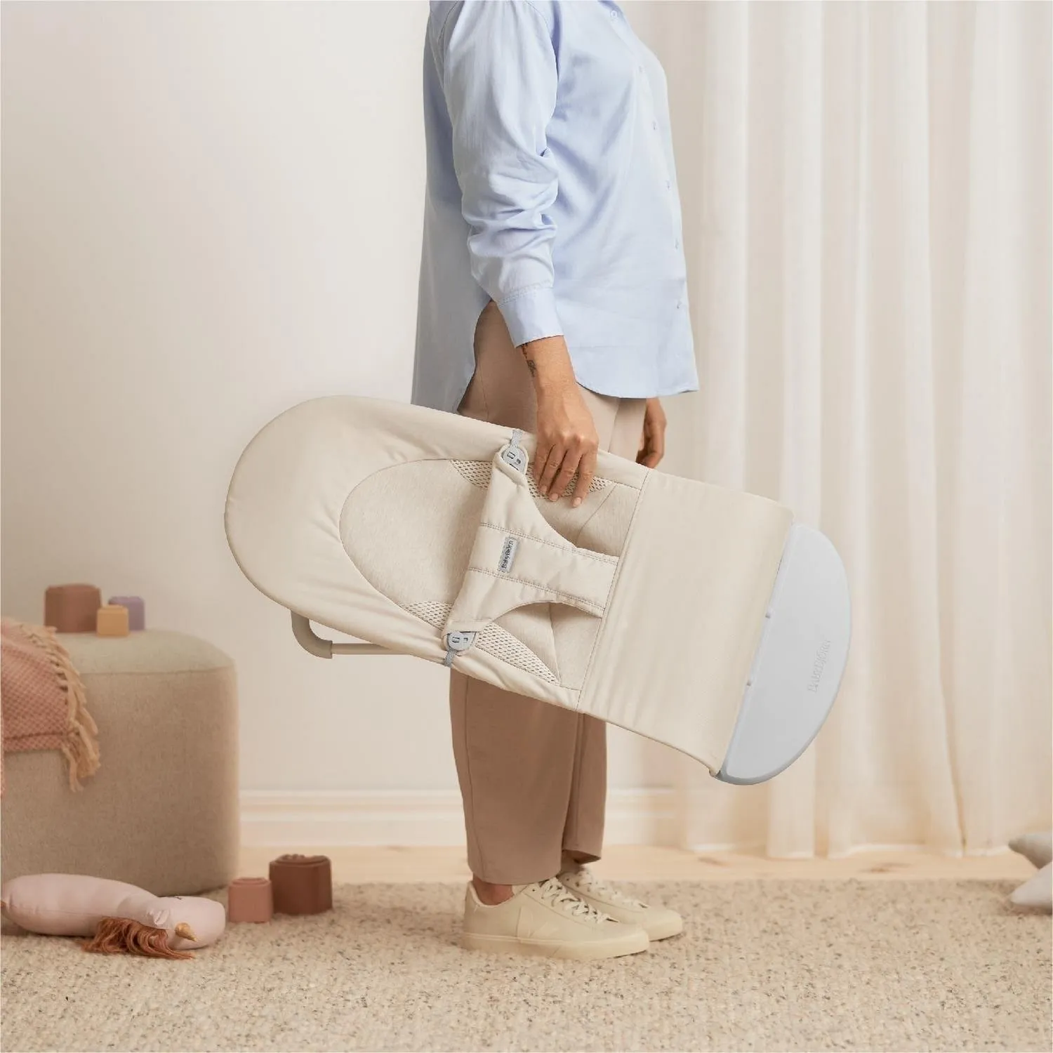 Babybjörn Balance Soft Ana Kucağı Oyuncaklı Woven Cotton Jersey Tri Fabric Light Beige