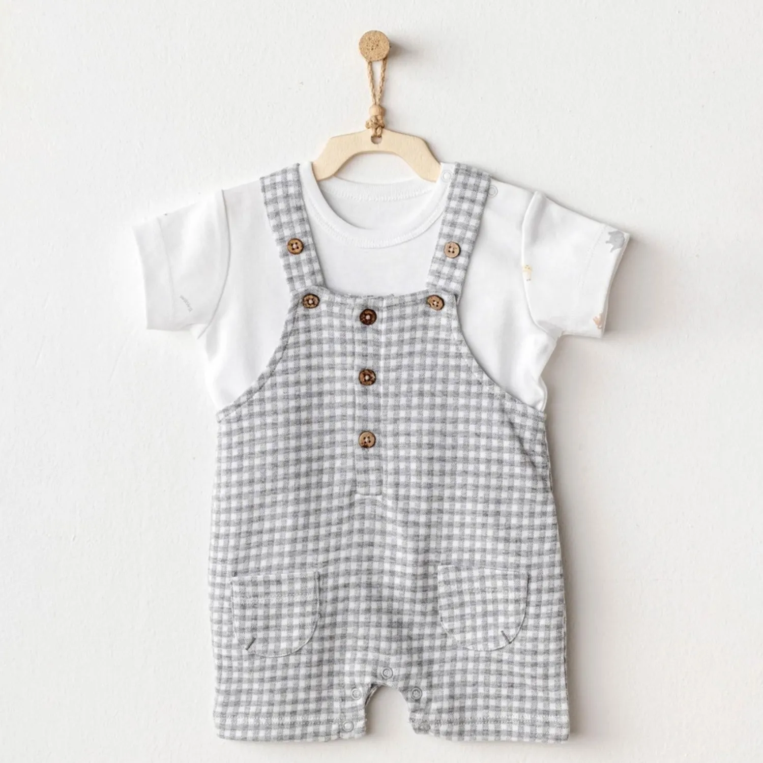 Andy Wawa Salopet Takım Jumpsuit Little King Gri