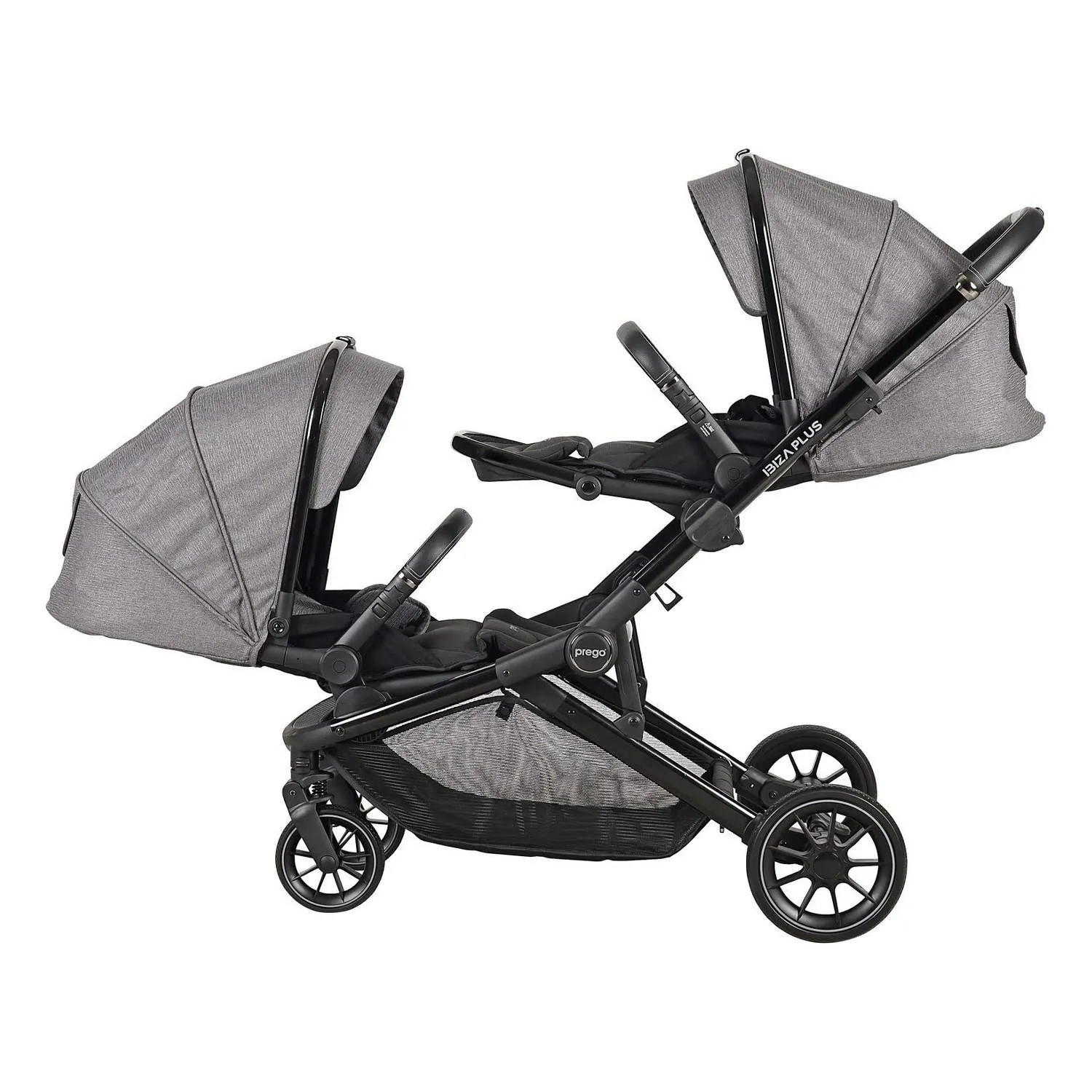 Prego 2223 Ibiza Plus Travel Sistem İkiz Bebek Arabası Gri