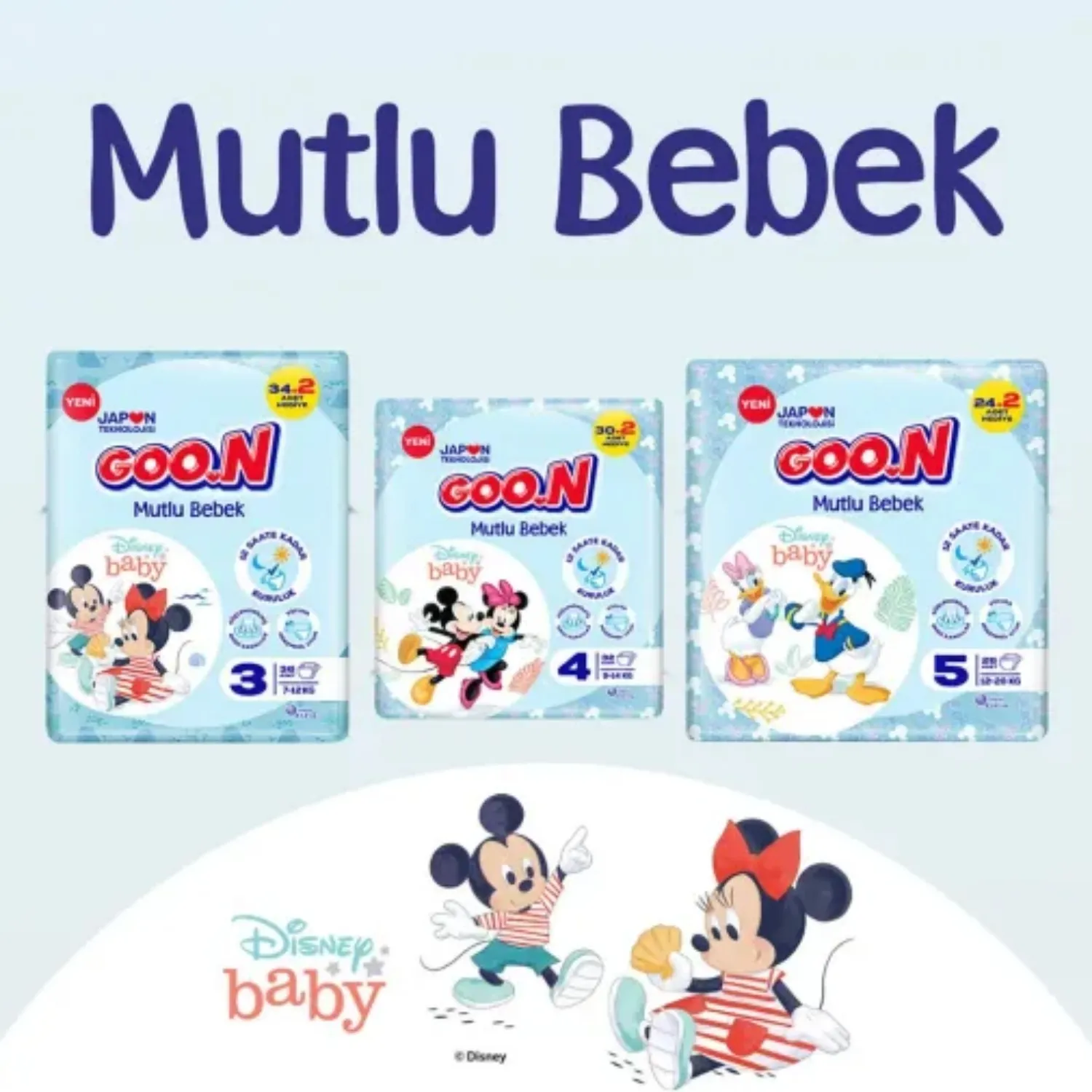 Goon Mutlu Bebek Bebek Bezi 3 Beden 7-12 Kg 100lü Aylık Fırsat Paketi