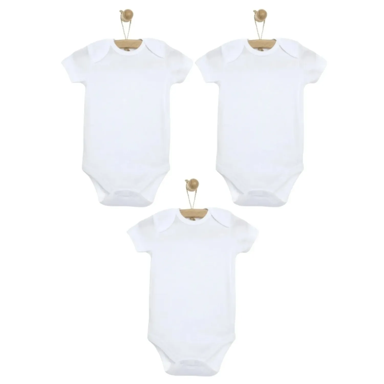 Mixi Baby %100 Pamuklu Çıtçıtlı Kısa Kol Bebek Body 3'lü Set Unisex