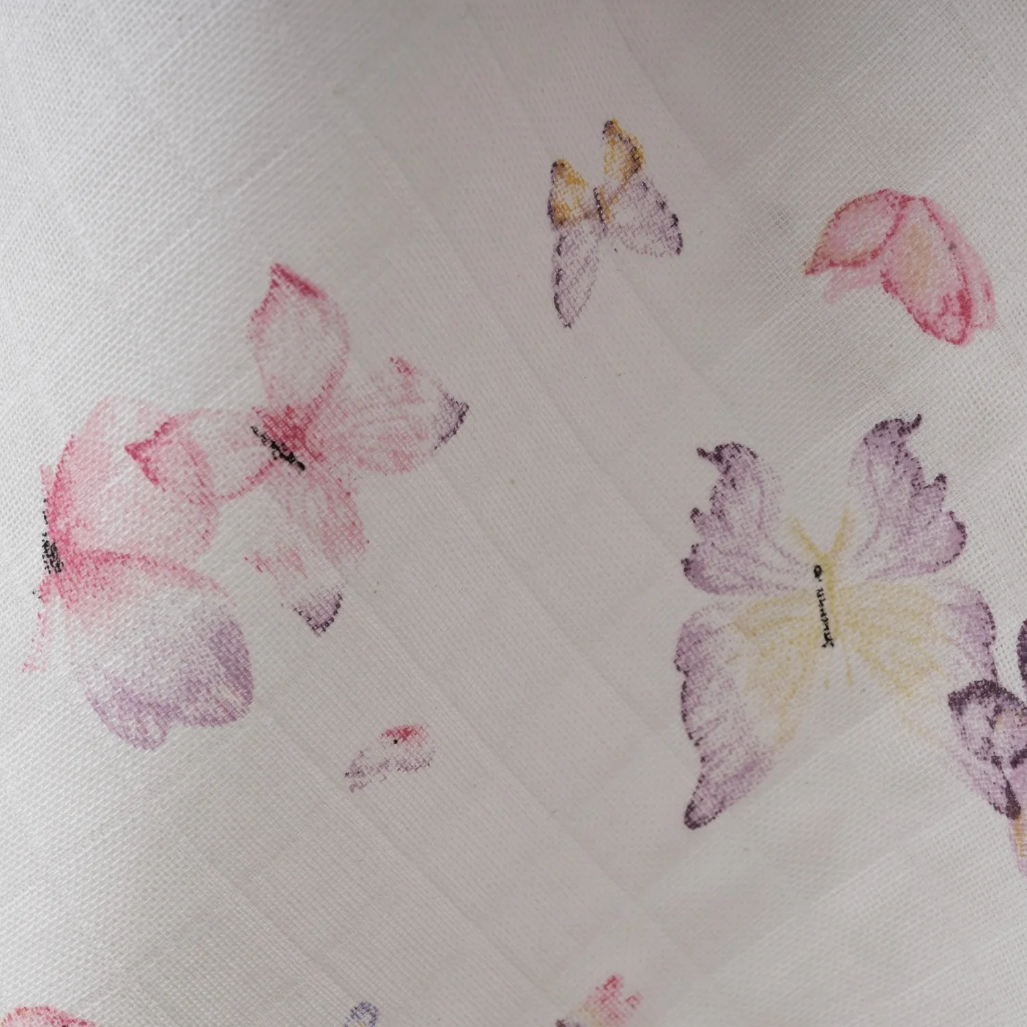Baby Mammas Müslin Örtü Kelebek 80x90cm Lila