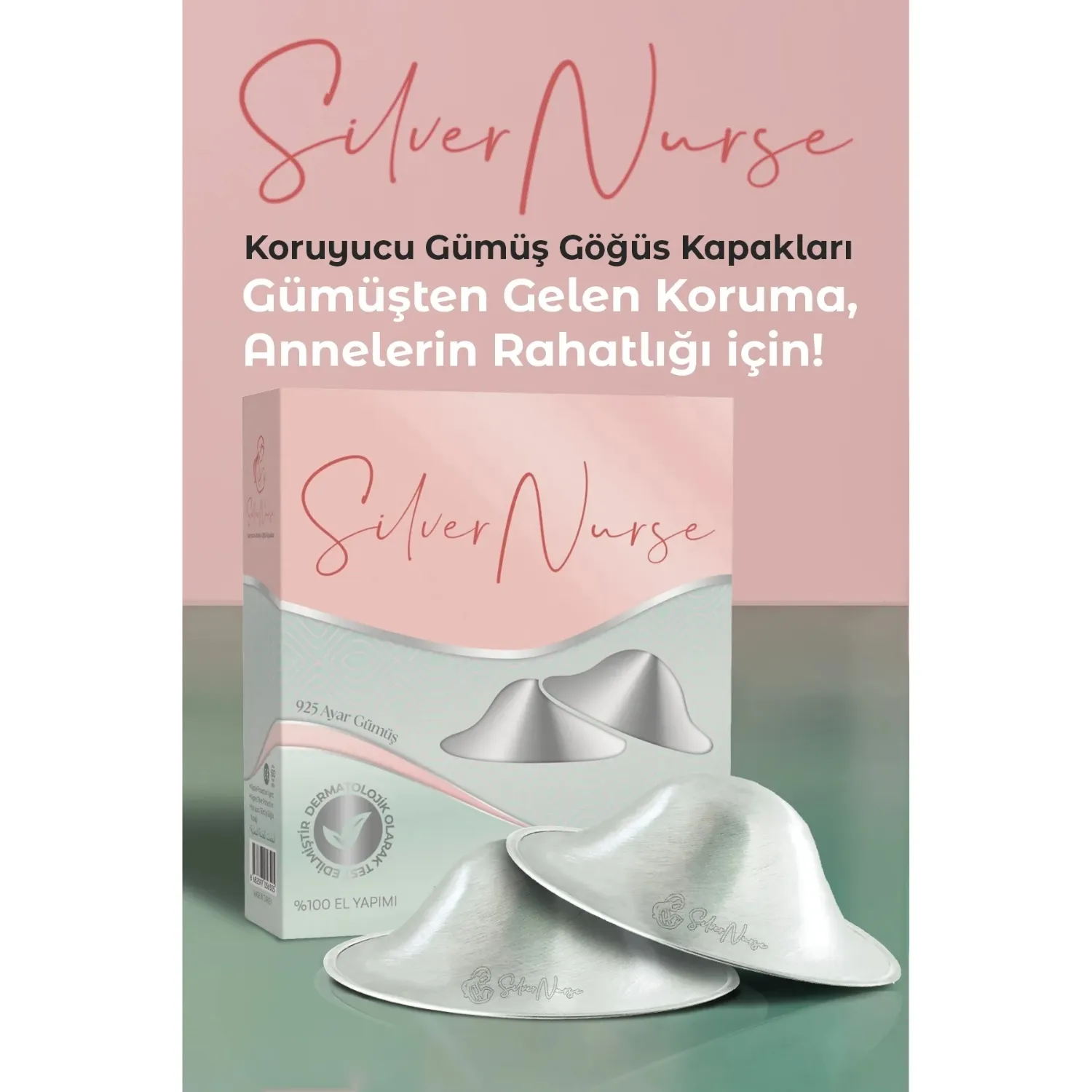 SilverNurse Koruyucu Göğüs Kapakları Gümüş 2li