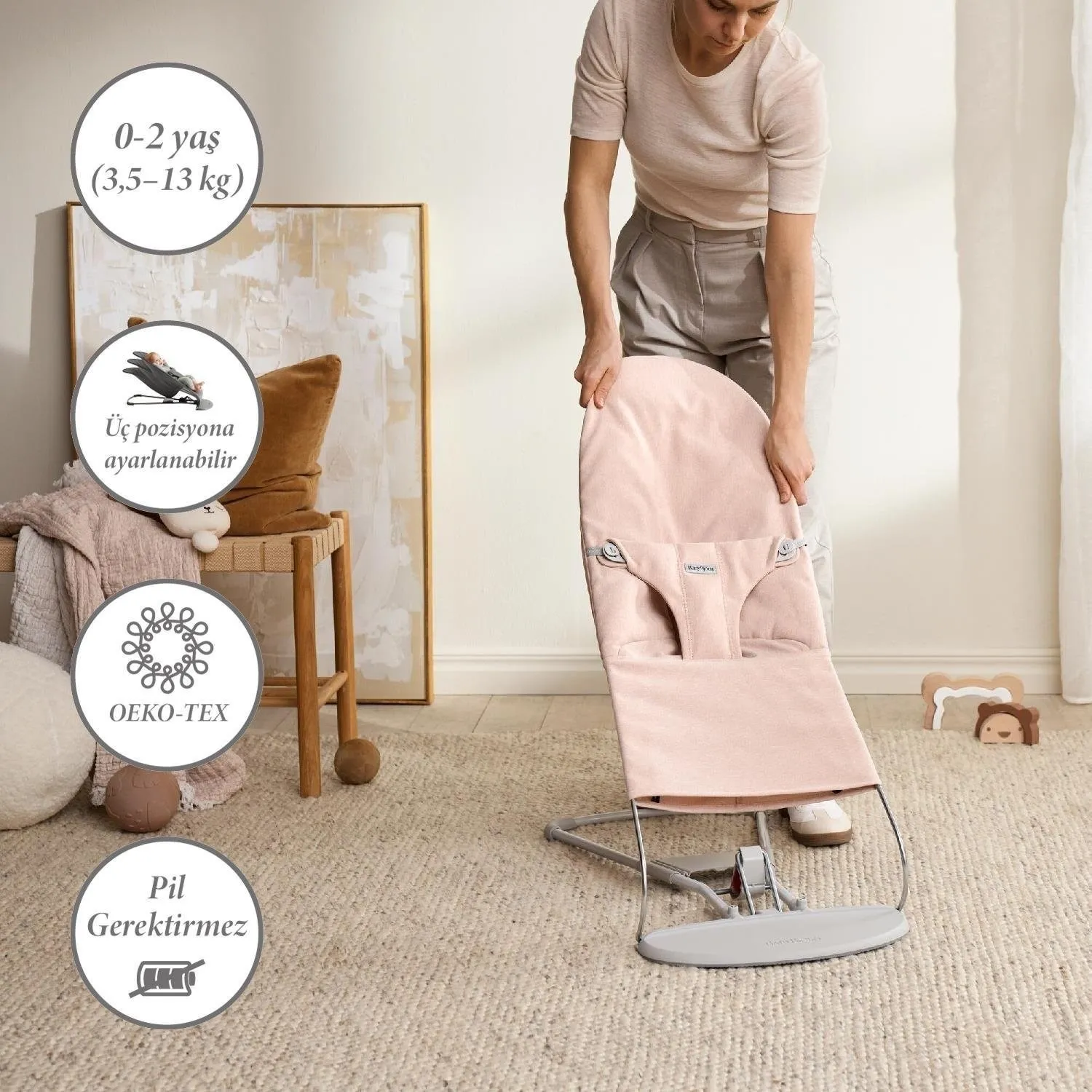 Babybjörn Balance Bliss Ana Kucağı Woven Melange Light Pink