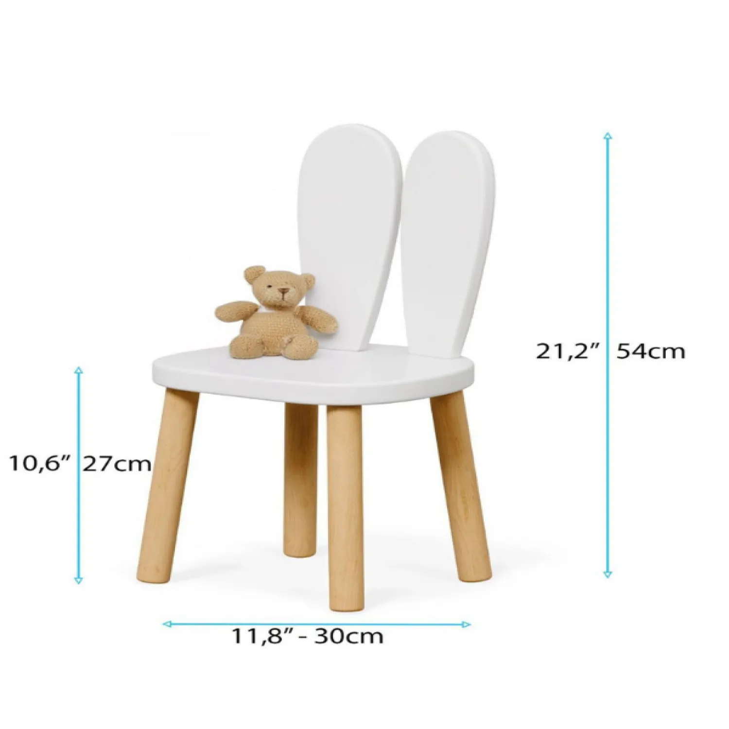 Bee Smart 2 Sandalyeli Masa Seti Beyaz Naturel 