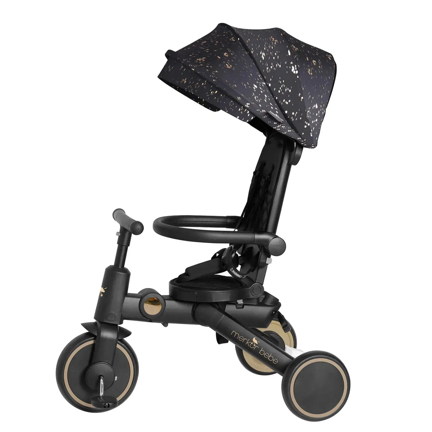Merkür Bebe 9in1 Hawk Üç Tekerlekli Bebek ve Çocuk Bisikleti Premium Gold
