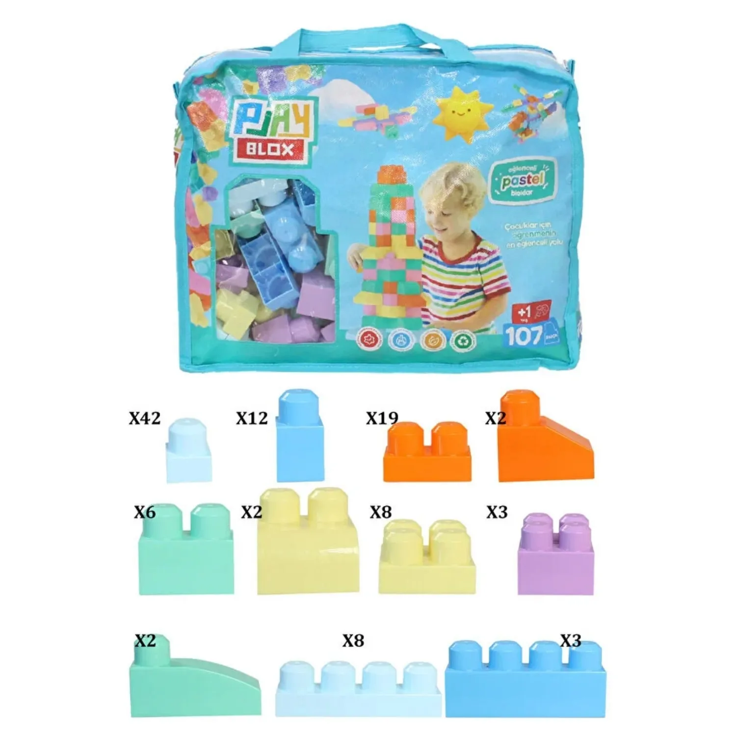Playblox Blok Pastel 107 Parça