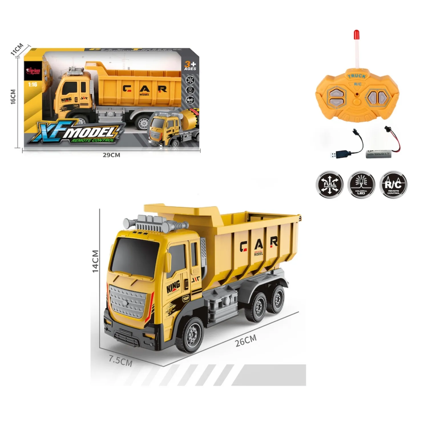 Vardem Kutulu Uzaktan Kumandalı Full Fonksiyon Şarjlı 1:16 XF Model İş Kamyonu Vardem Kutulu Uzaktan Kumandalı Full Fonksiyon Şarjlı 1:16 XF Model İş Kamyonu