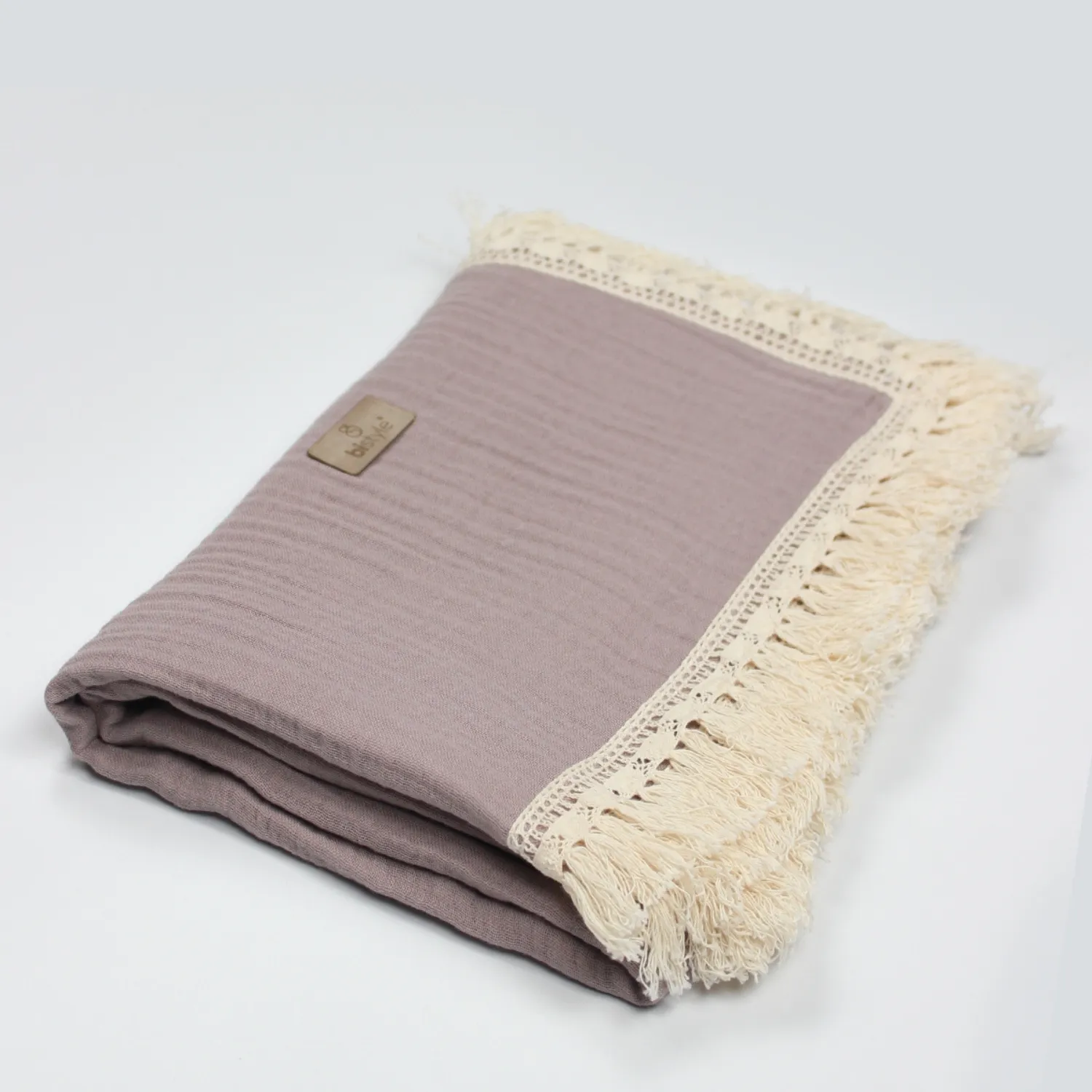 Bistyle Organik Müslin Battaniye Fistolu 80x90cm Antrasit