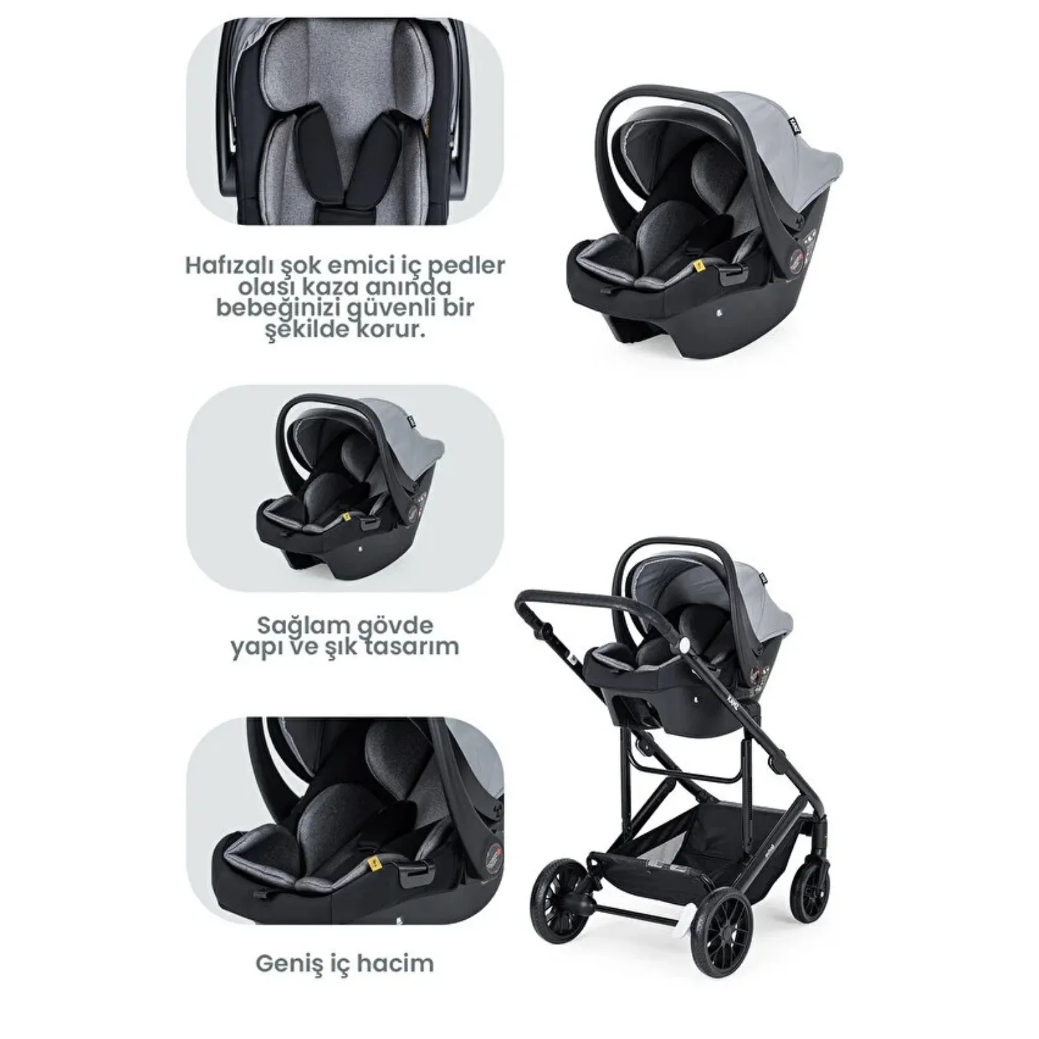 Kanz Echo Travel Sistem Bebek Arabası Grey