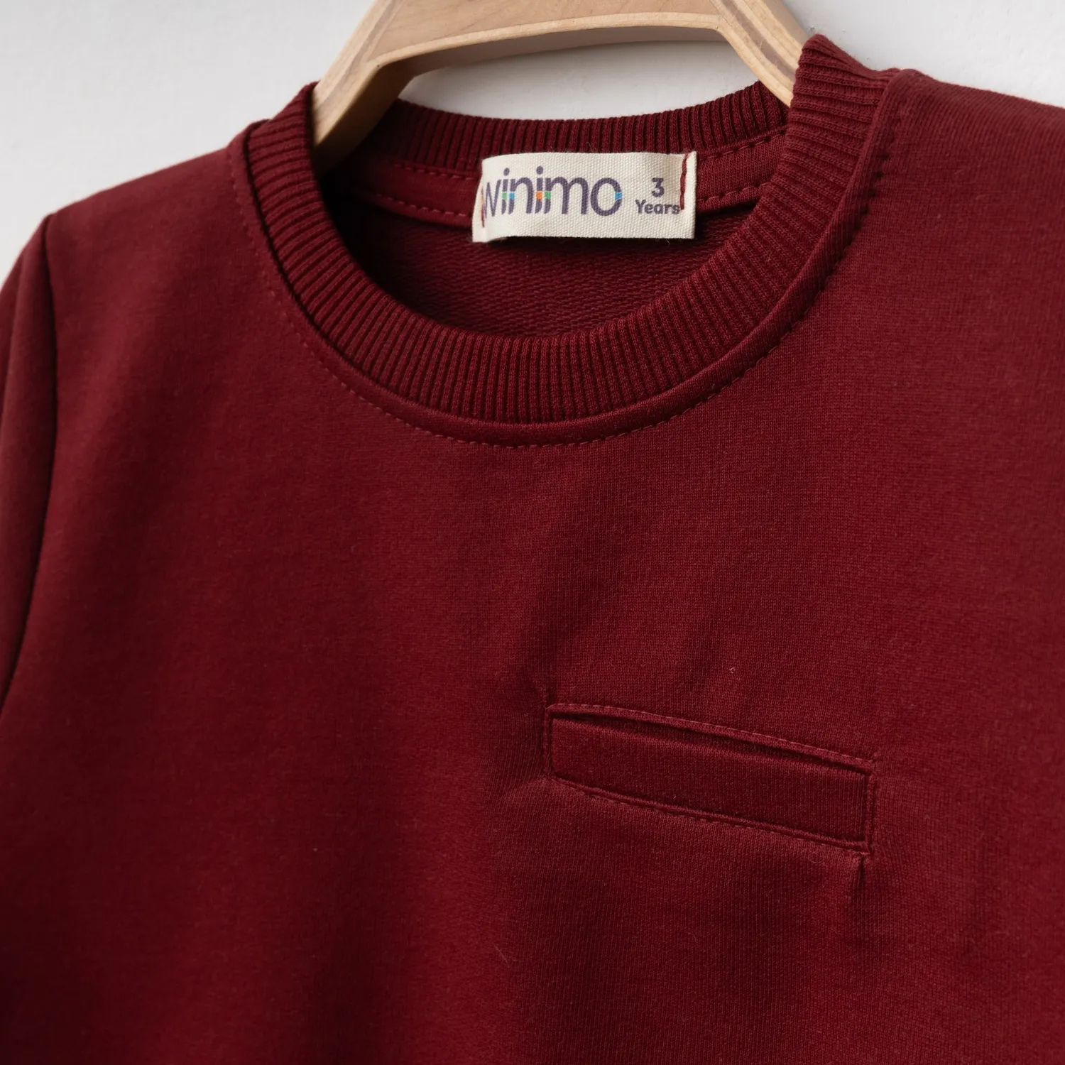 Winimo Sweatshirt Parçalı Basic Bordo