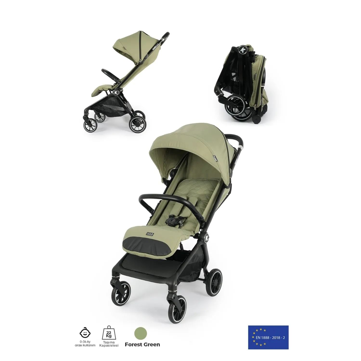 Kanz Bold Bebek Arabası Forest Green