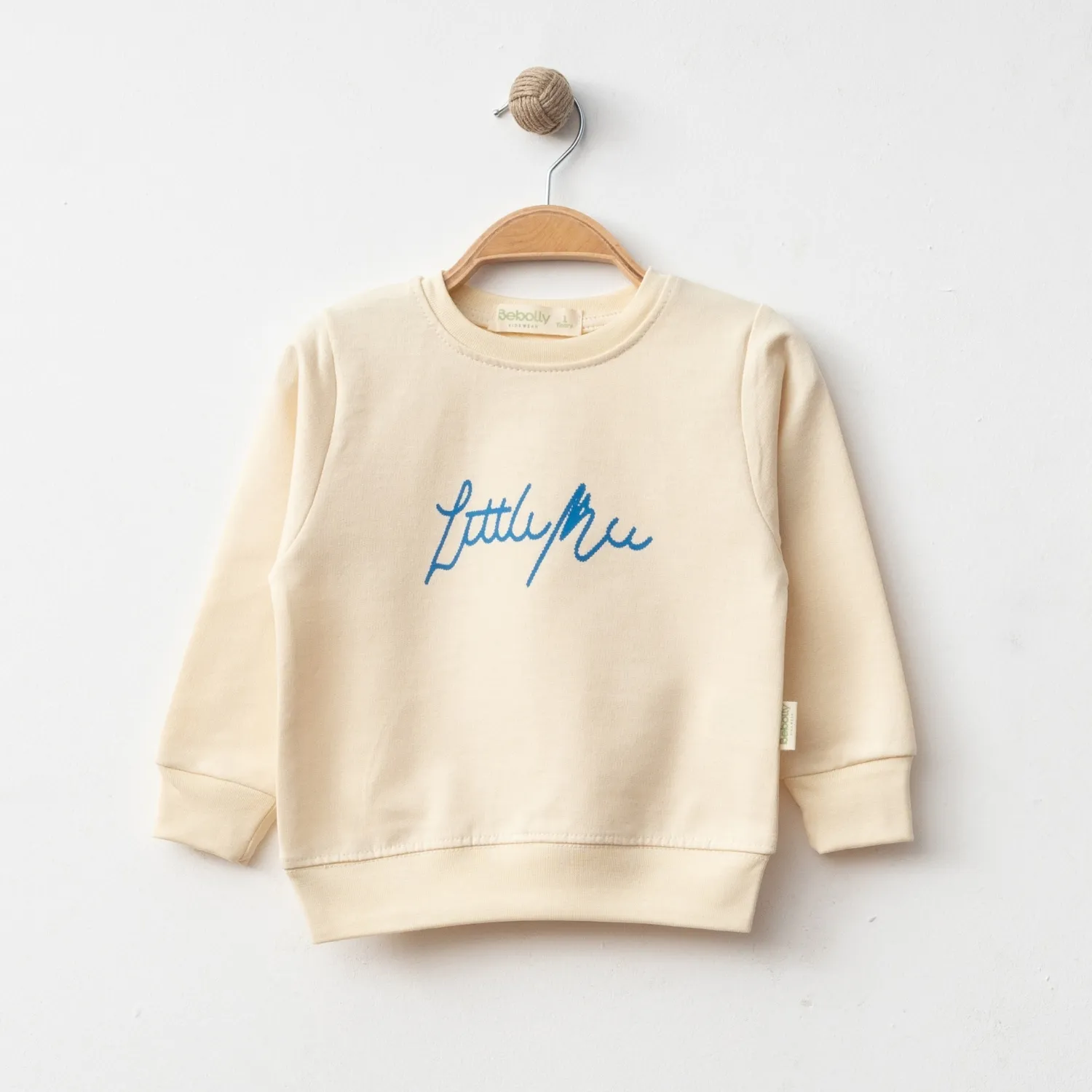 Bebolly Sweatshirt Littlimu Baskılı Bej