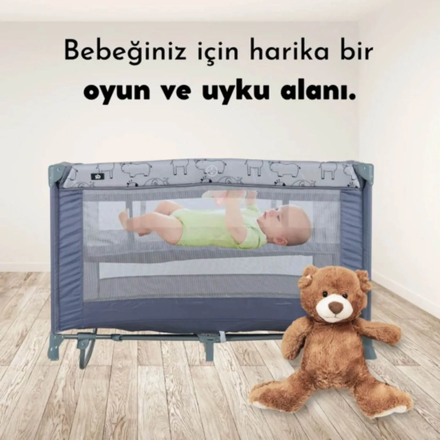 Sunny Baby 9156 Seul Oyun Parkı 70x120 cm Gri