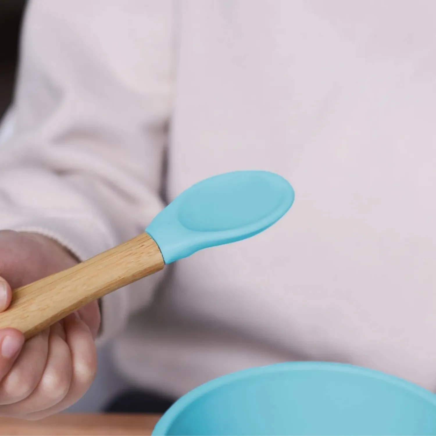 BM Care Bambu Saplı Mama Kaşığı Mavi 2li