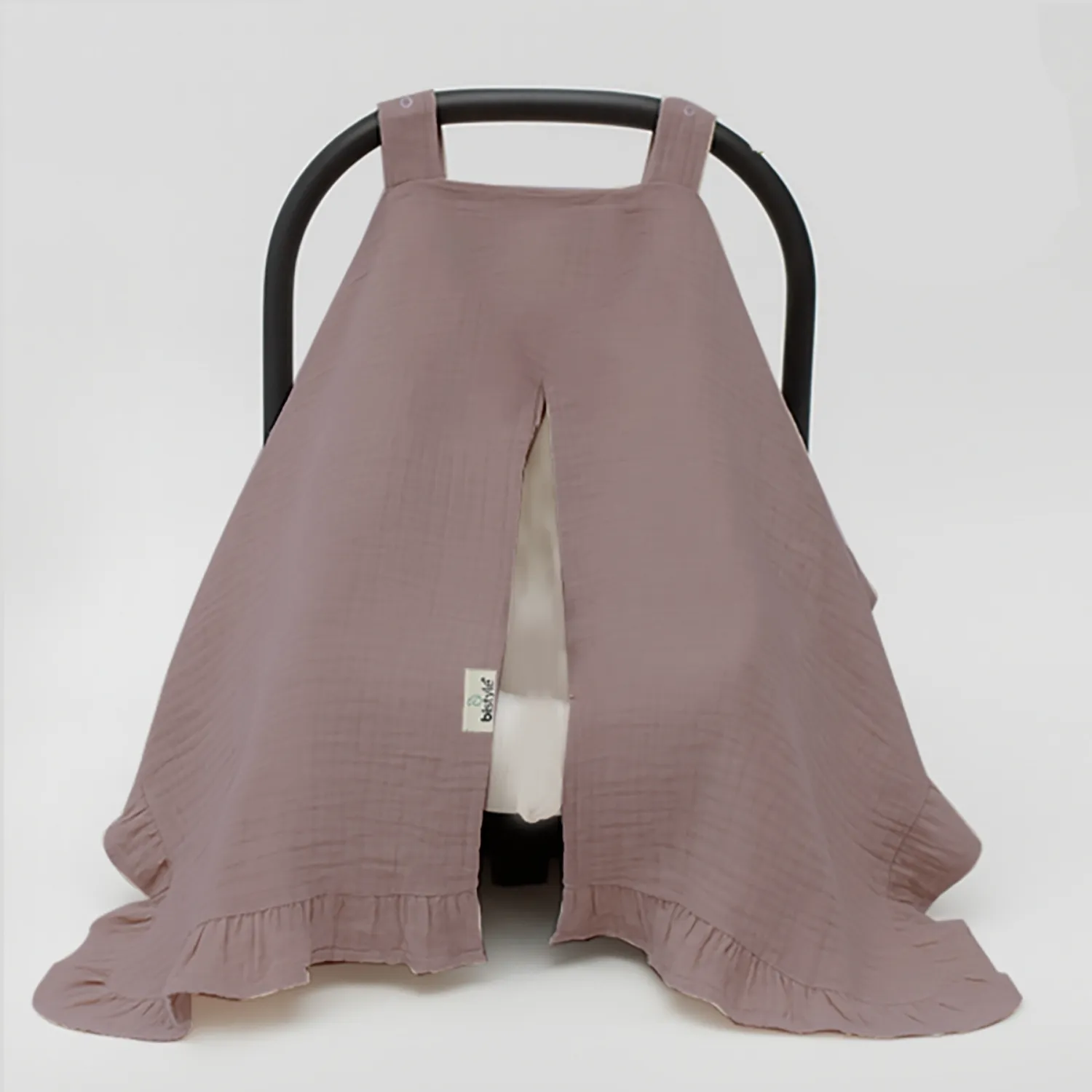 Bistyle Müslin Puset Yüz Örtüsü Fırfırlı Antrasit Bistyle Müslin Puset Yüz Örtüsü Fırfırlı Antrasit