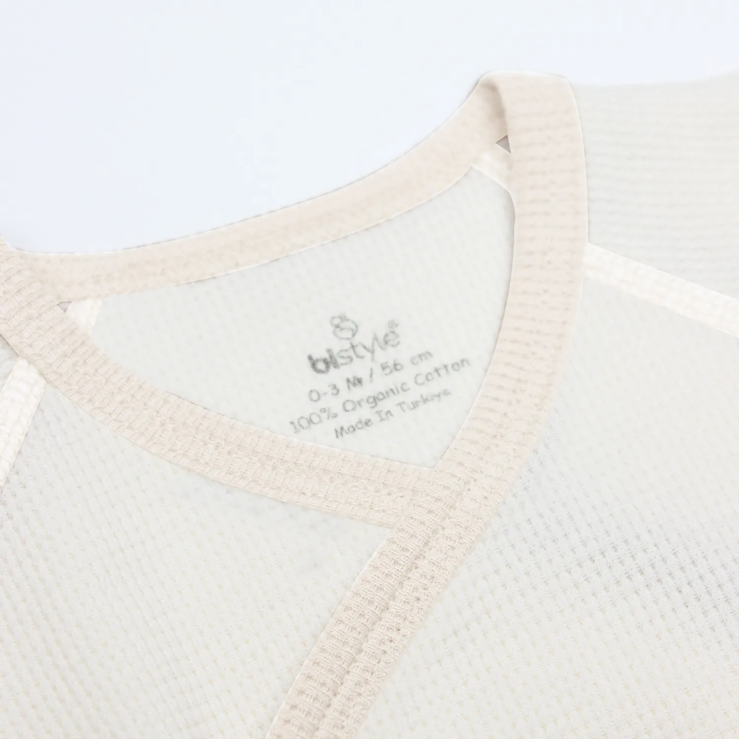 Bistyle Organik Body Uzun Kol Kruvaze Waffle Natural Style Krem