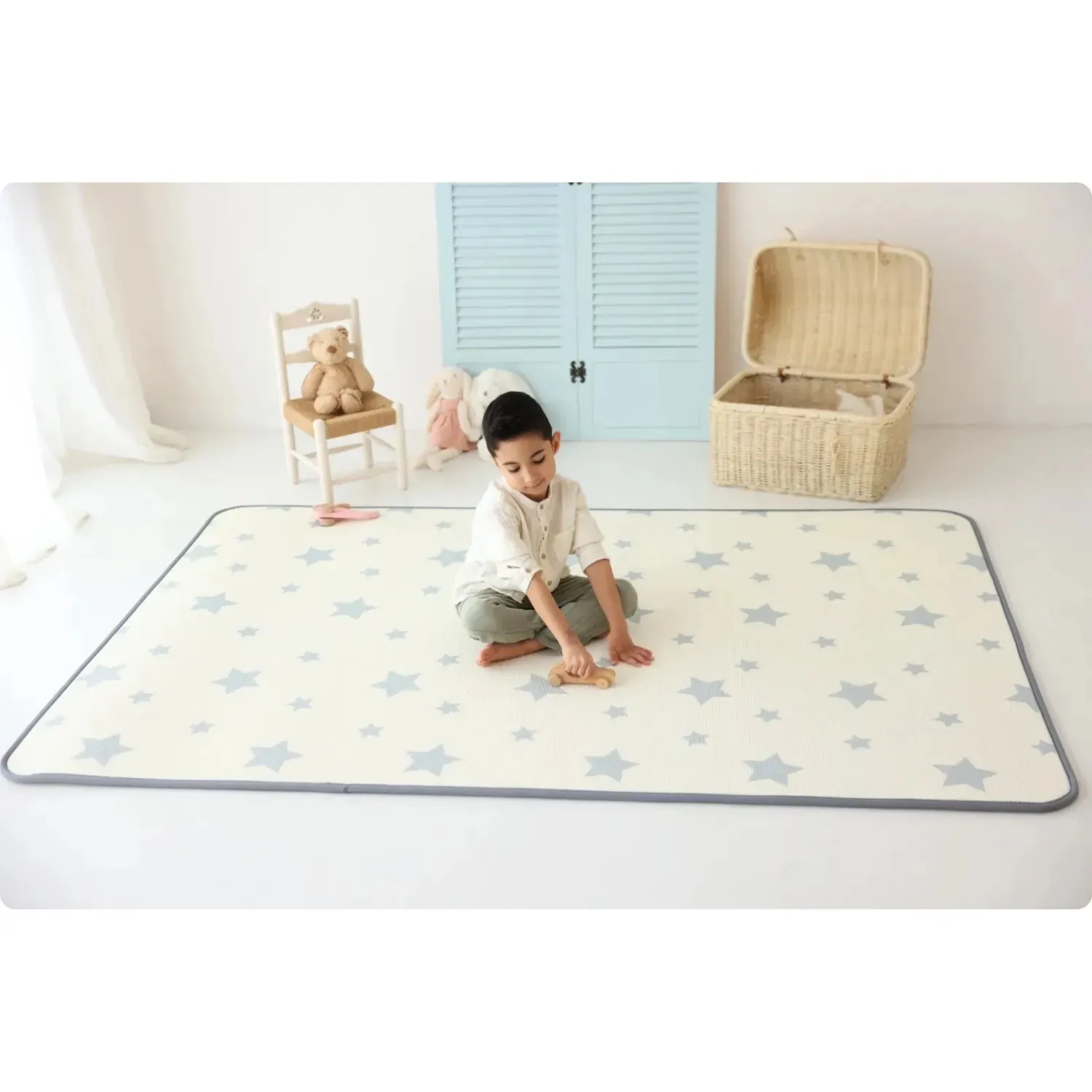 Coolmats Eğlenceli Gezi -Yıldızlar Oyun Halısı 140x100x1