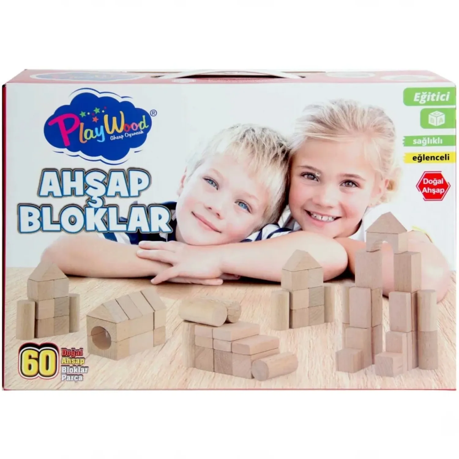 Kutuda 60 Parça Doğal Ahşap Bloklar